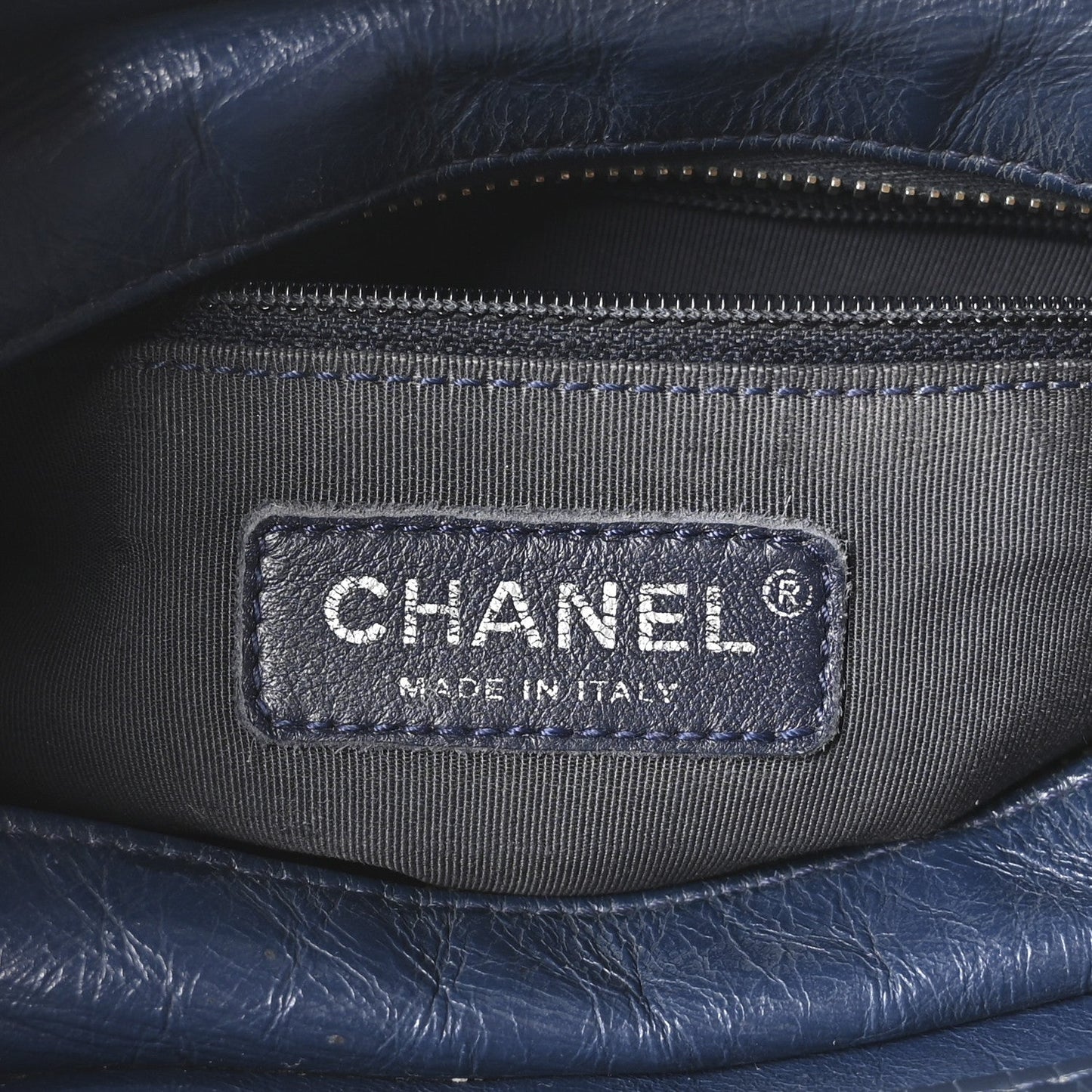 Aged Calfskin Quilted Small Gabrielle Hobo Navy