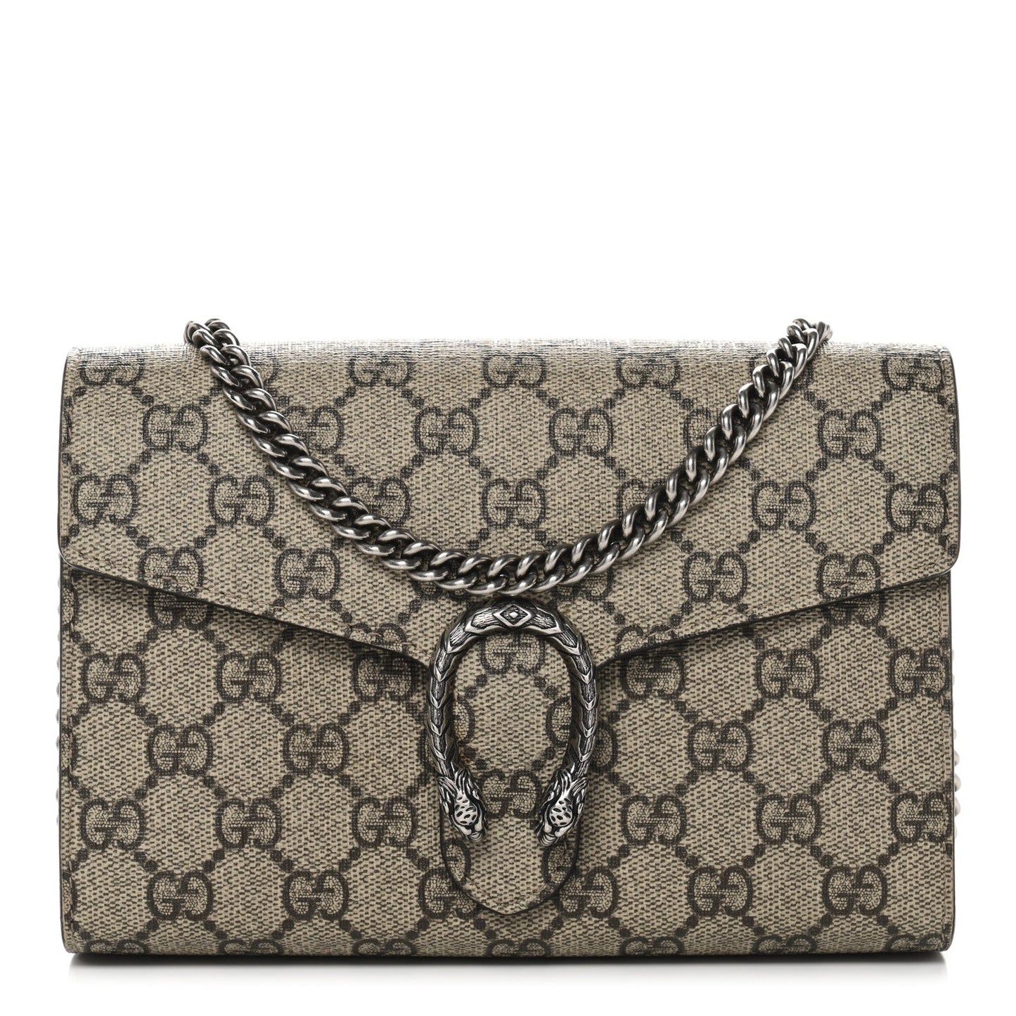 GG Supreme Monogram Mini Dionysus Chain Wallet Beige Taupe