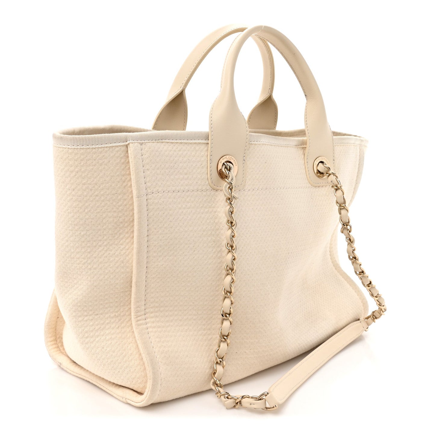 Mixed Fibers Small Deauville Tote White