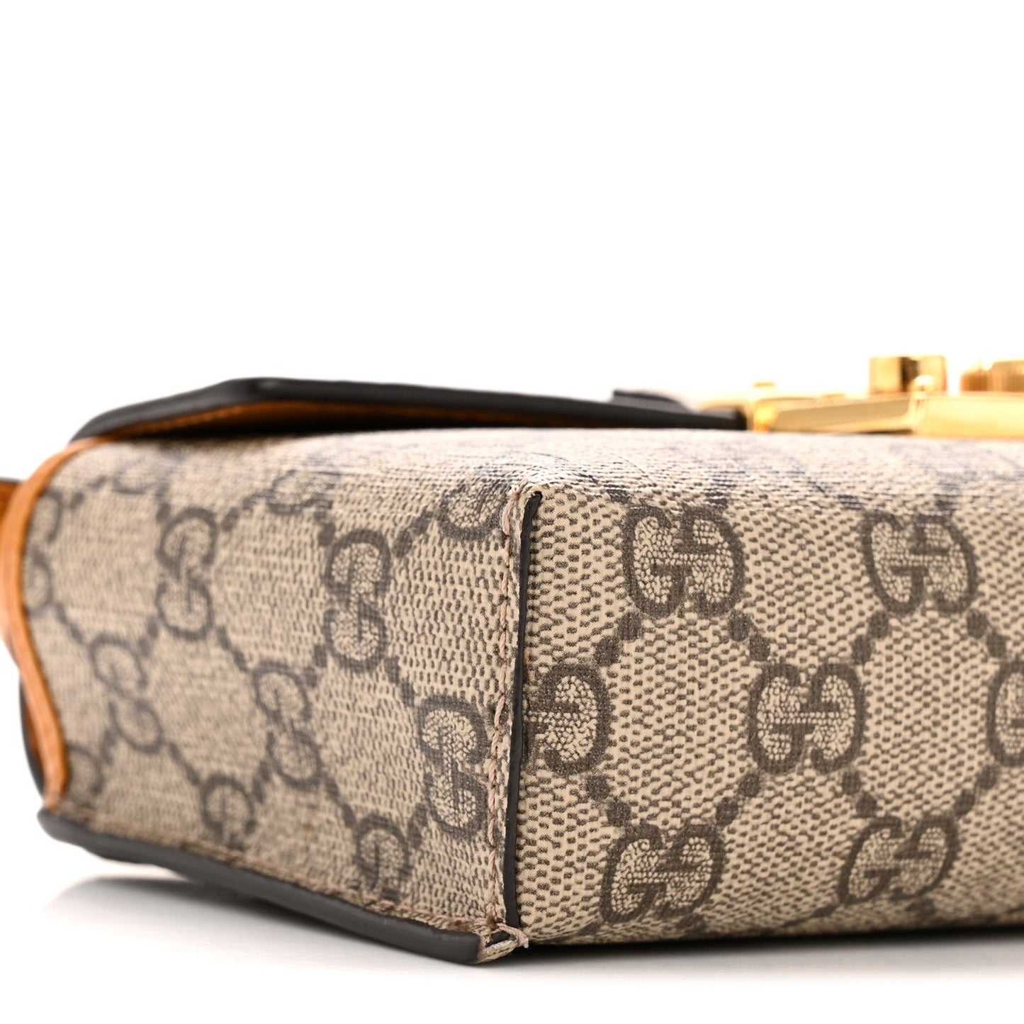 GG Supreme Monogram New Sakai Calfskin Mini Padlock Top Handle Shoulder Bag Beige Ebony Mystic White Sun Oil