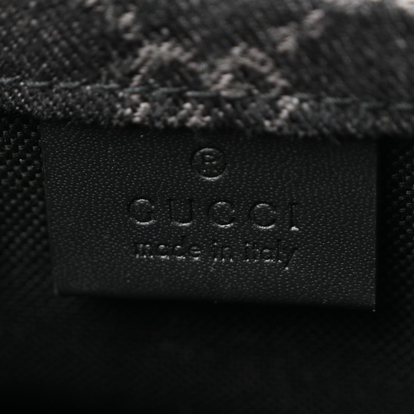 Denim Cuoio Harness GG Monogram Mini Ophidia Tote Bag Black Medium Grey