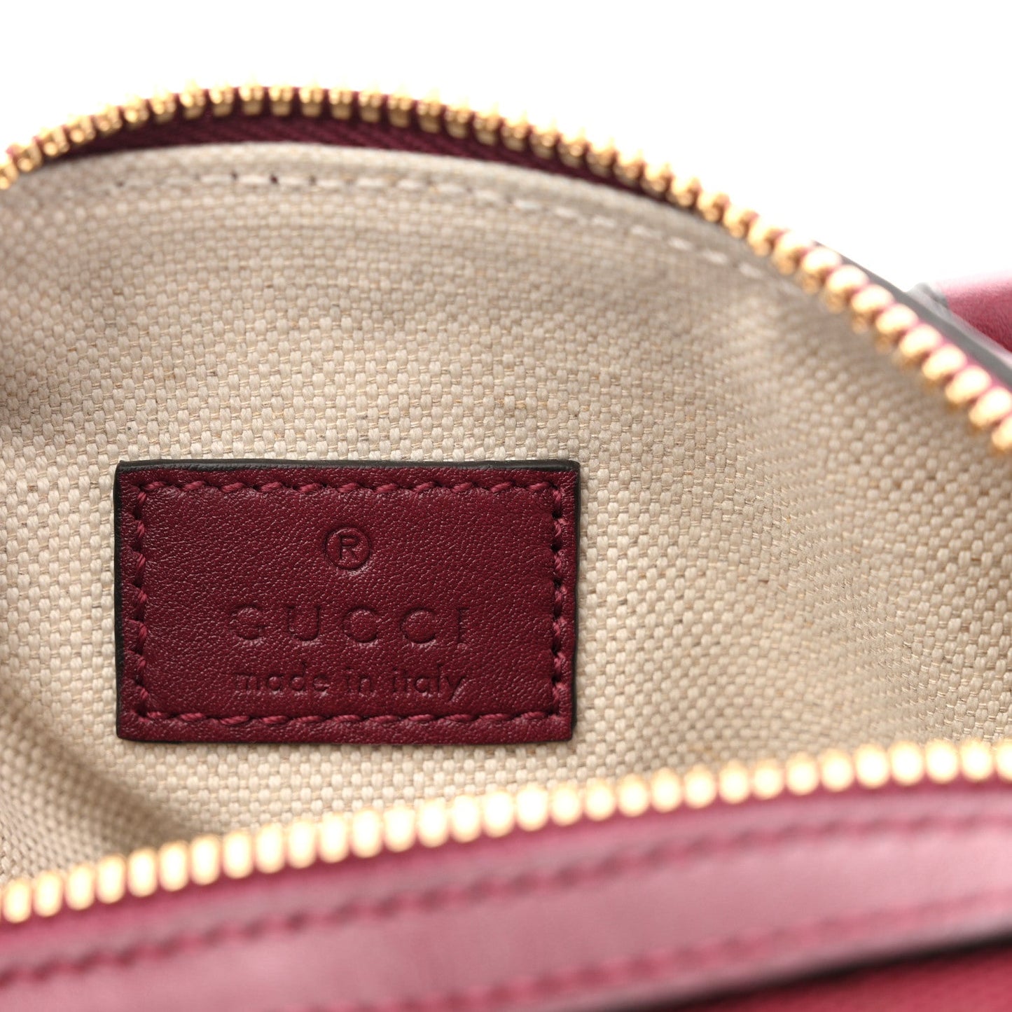GG Supreme Monogram Textured Dollar Calfskin Web Super Mini Ophidia Top Handle Bowler Bag Rosso Ancora