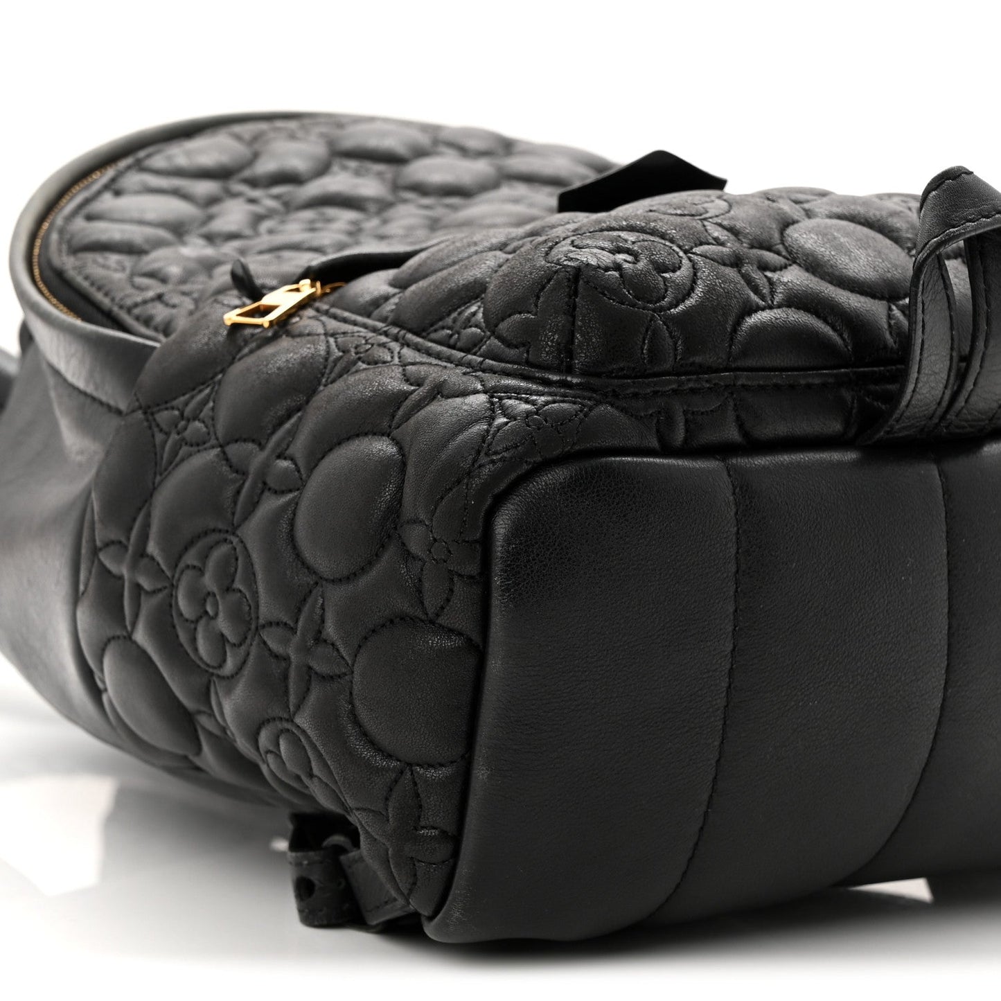 Lambskin Flower Quilted Palm Springs Backpack PM Black