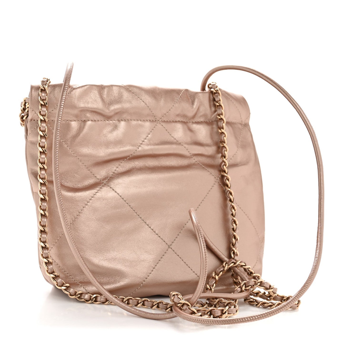 Metallic Calfskin Quilted Mini Chanel 22 Copper