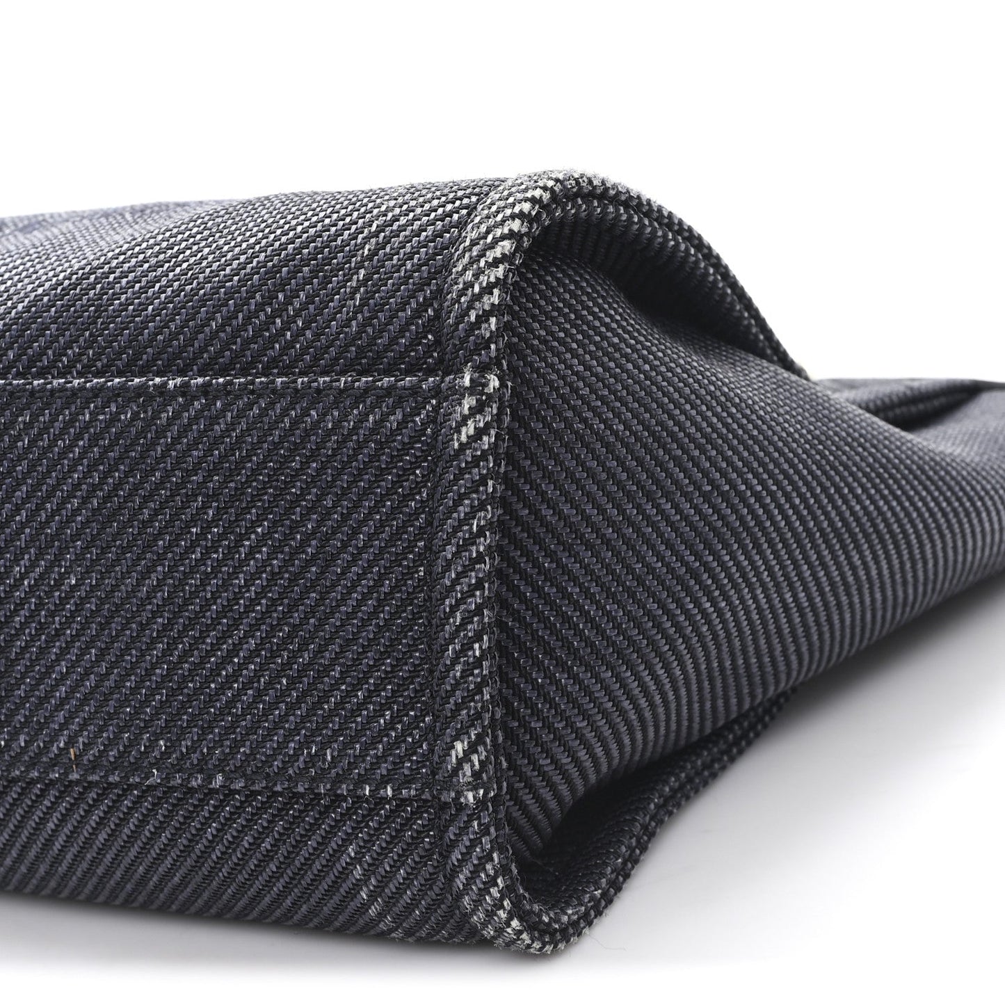 Mixed Fibers Calfskin Small Deauville Tote Black