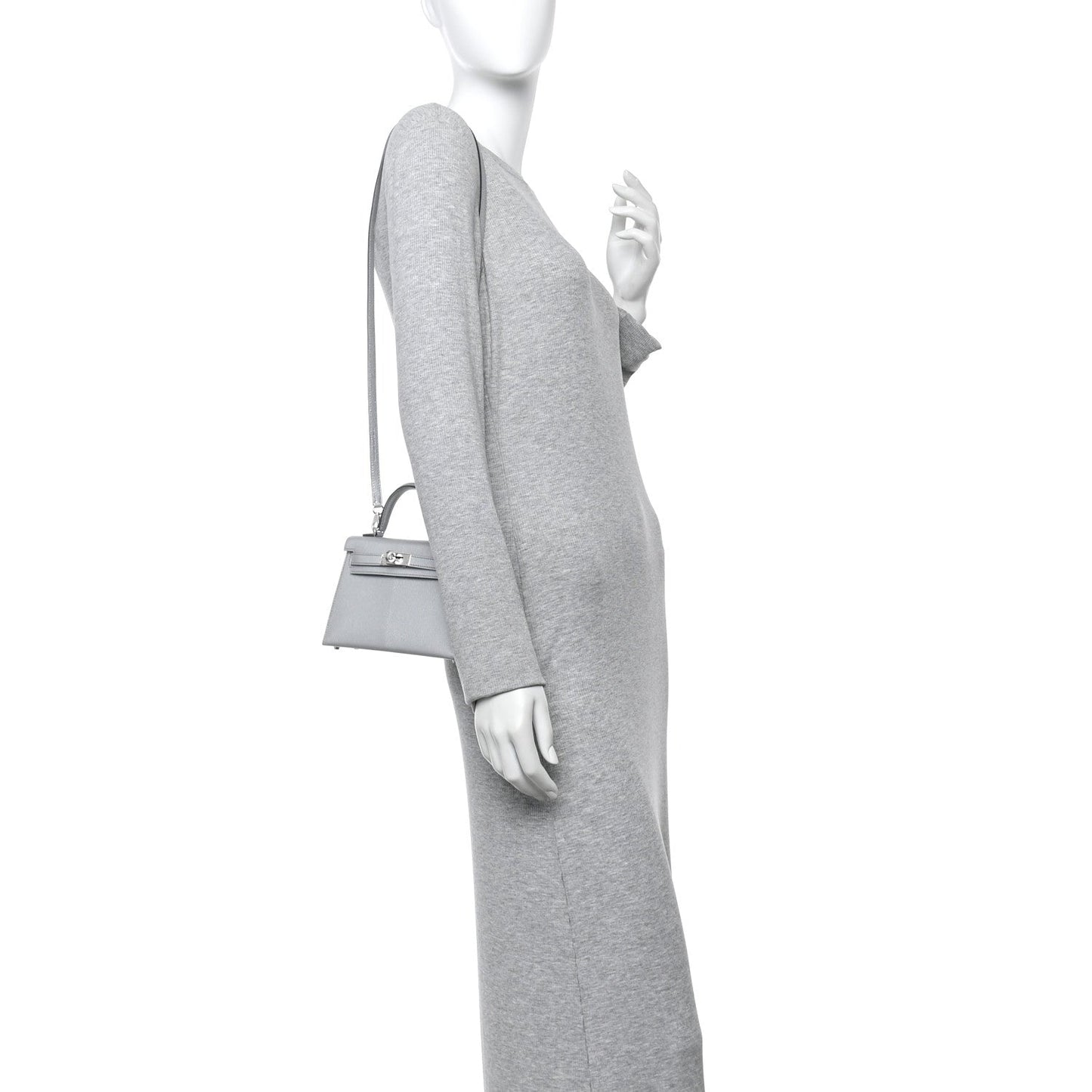 Metallic Chevre Chamkilight Mini Kelly Sellier 20 Argent