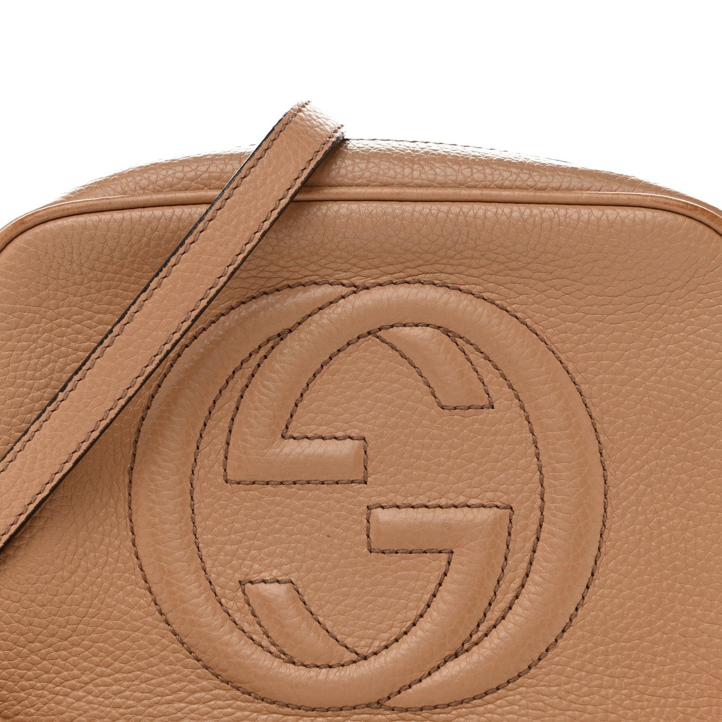 Pebbled Calfskin Small Soho Disco Bag Camelia