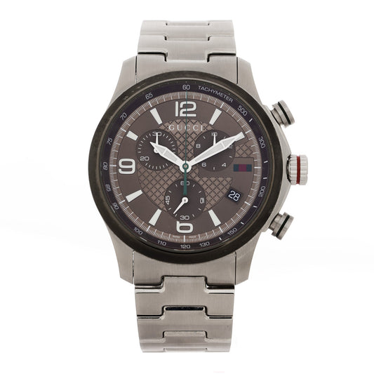 Stainless Steel 45mm G-Timeless Chronograph Quartz Watch Brown