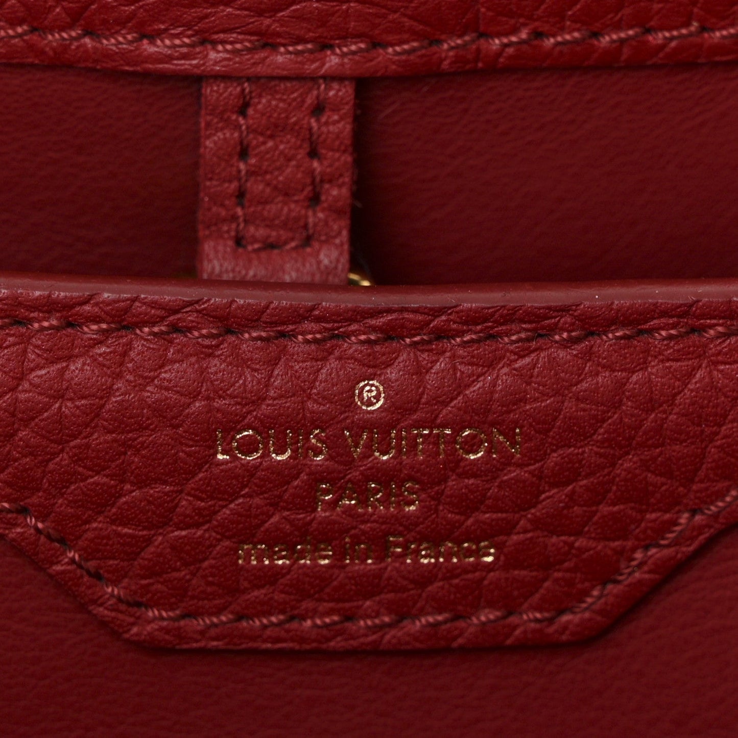 Calfskin Woven Capucines PM Black Red