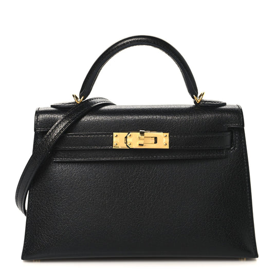 Chevre Chamkila Mini Kelly Sellier 20 Black