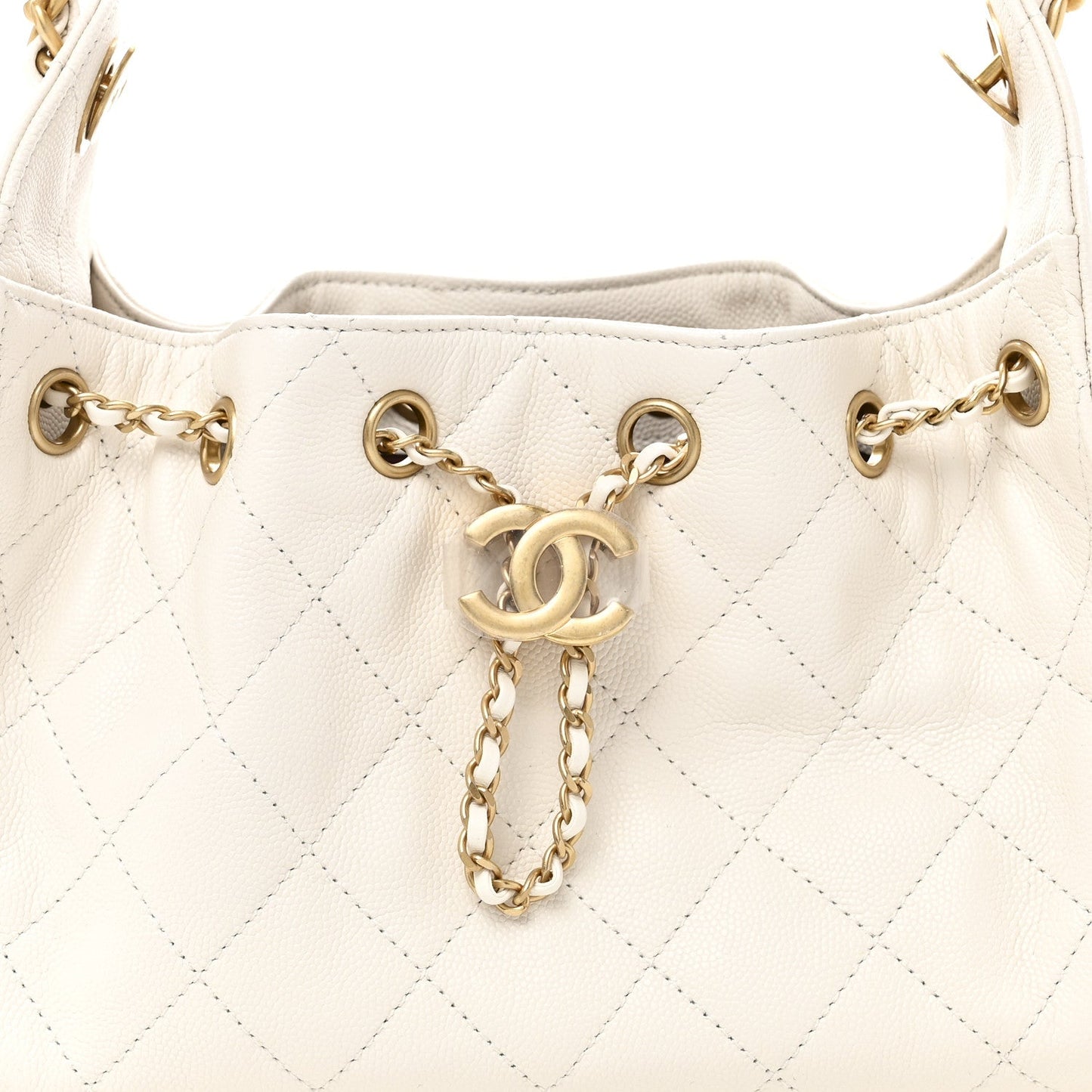 Caviar Quilted Mini Chanel 25 Handbag White