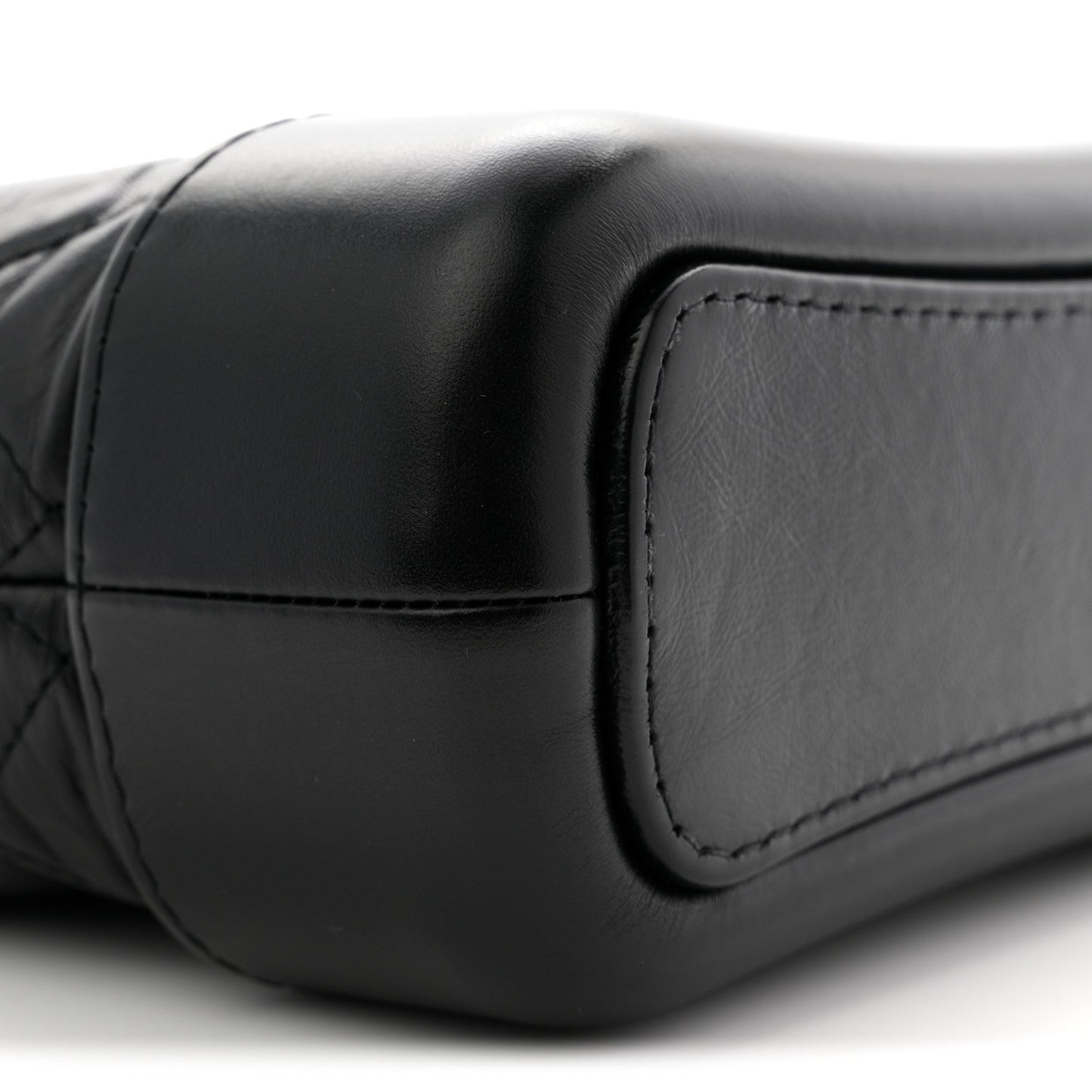Aged Calfskin Quilted Small Gabrielle Hobo So Black