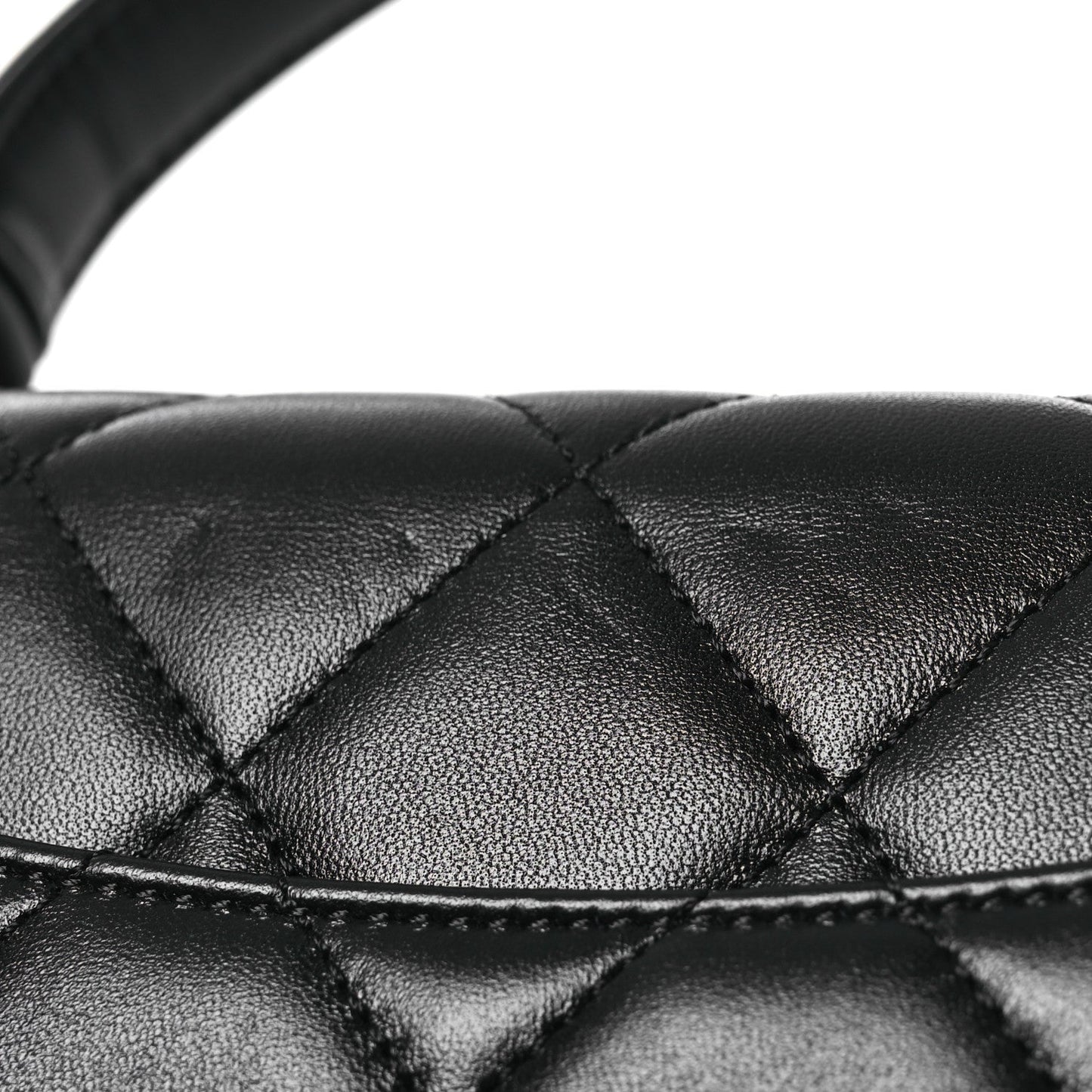 Lambskin Quilted Small Trendy CC Dual Handle Flap Bag Black