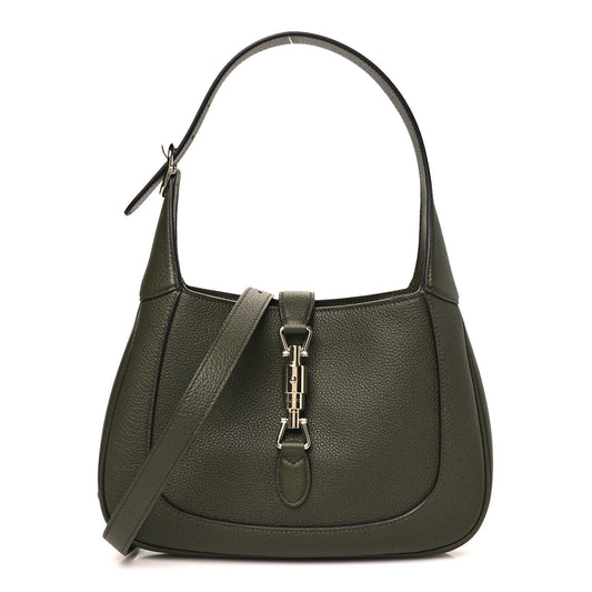 Grand Prix Calfskin Medium Jackie 1961 Hobo Dark Green