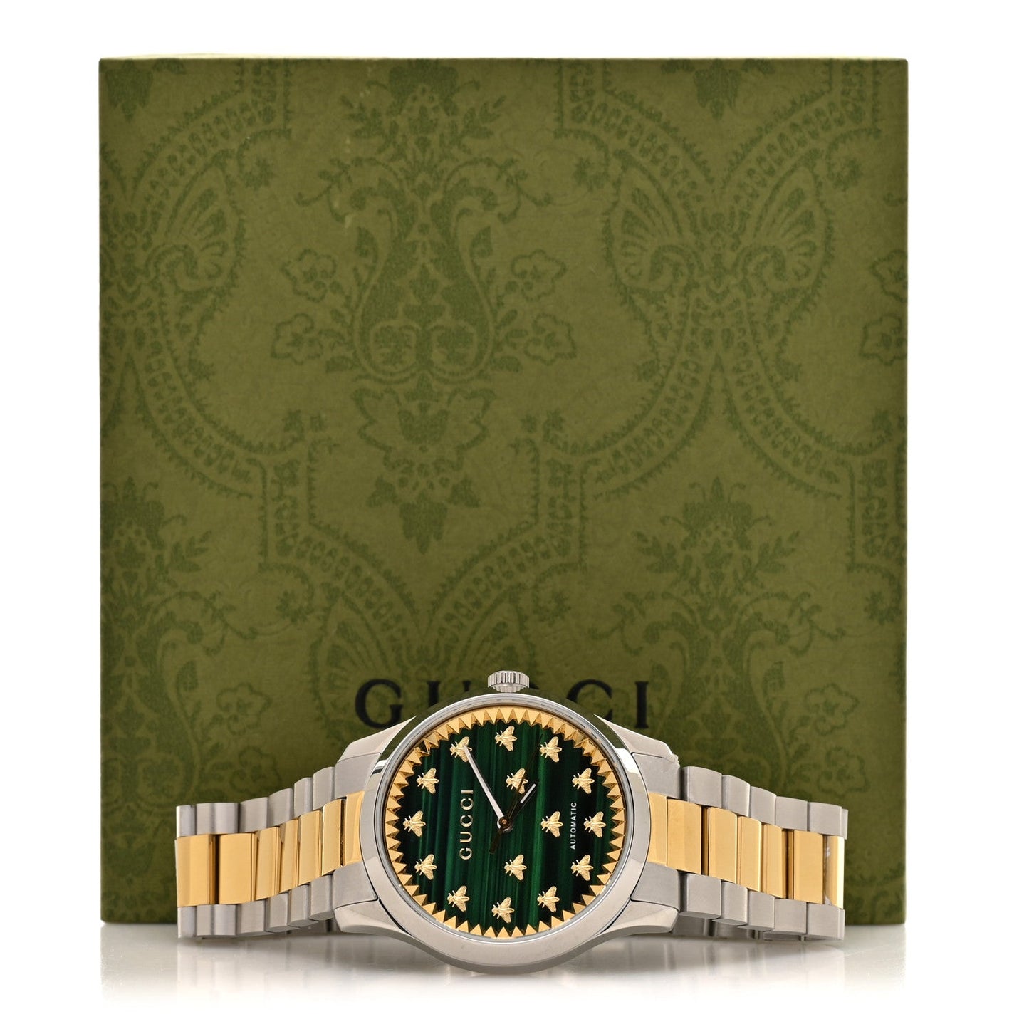 Stainless Steel Malachite 38mm G-Timeless Two Tone Bee Automatic Watch