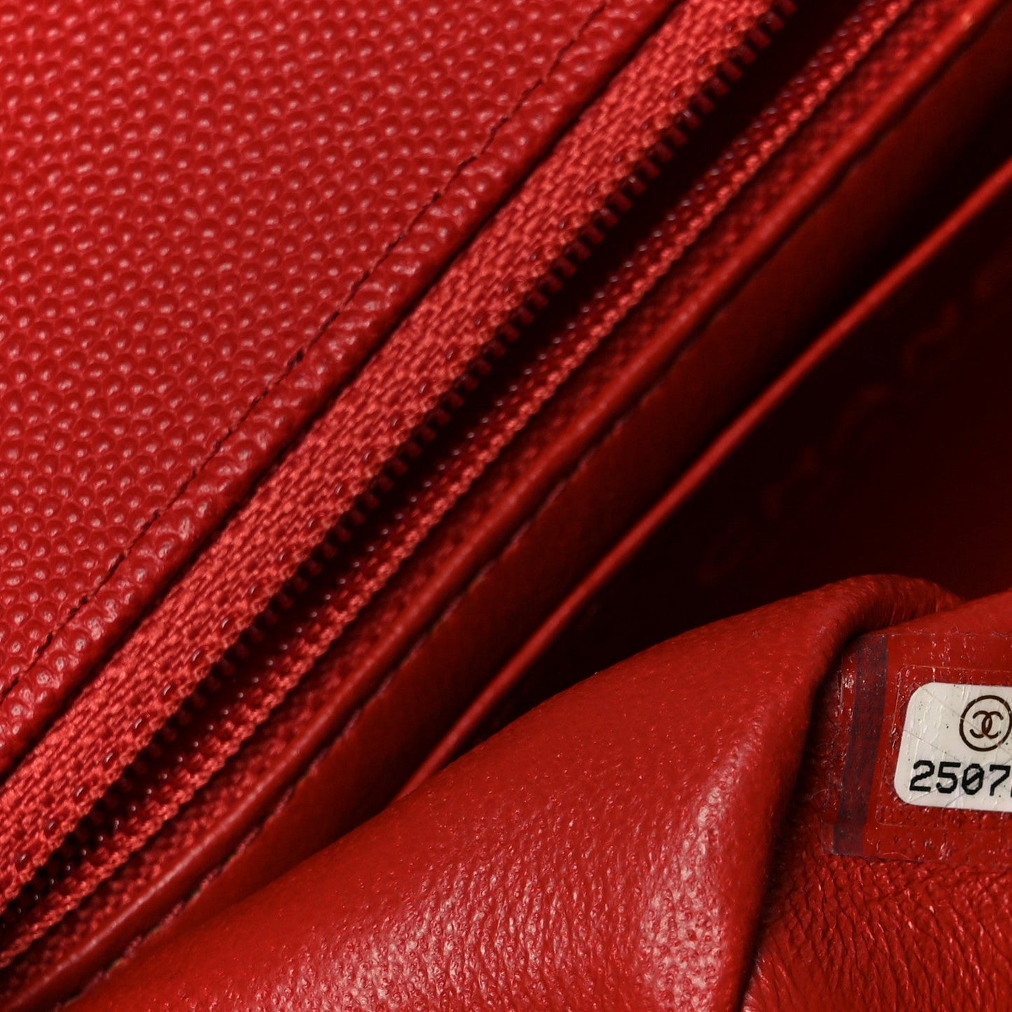 Caviar Quilted Mini Rectangular Flap Red