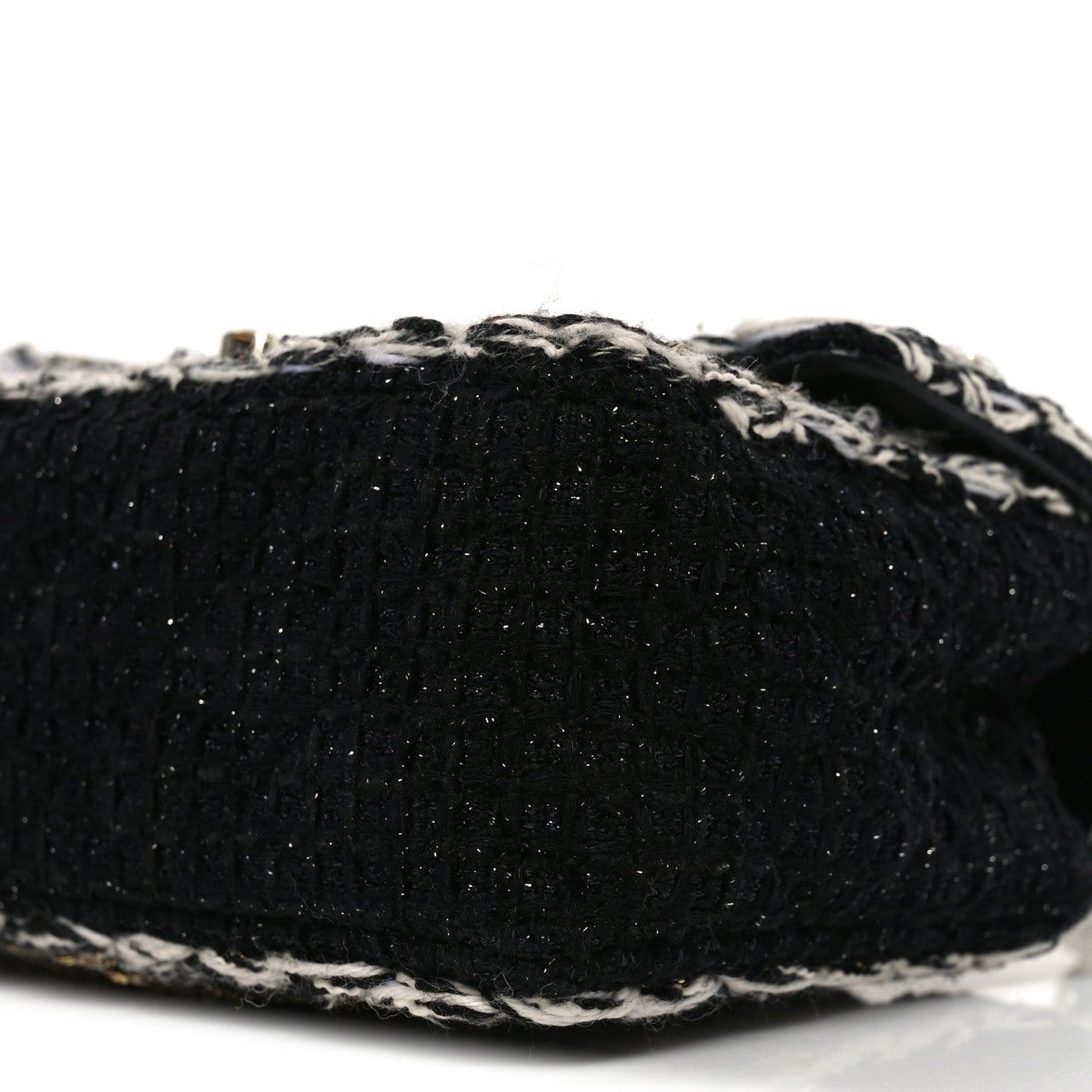 Tweed Braided Mini Rectangular Flap Black