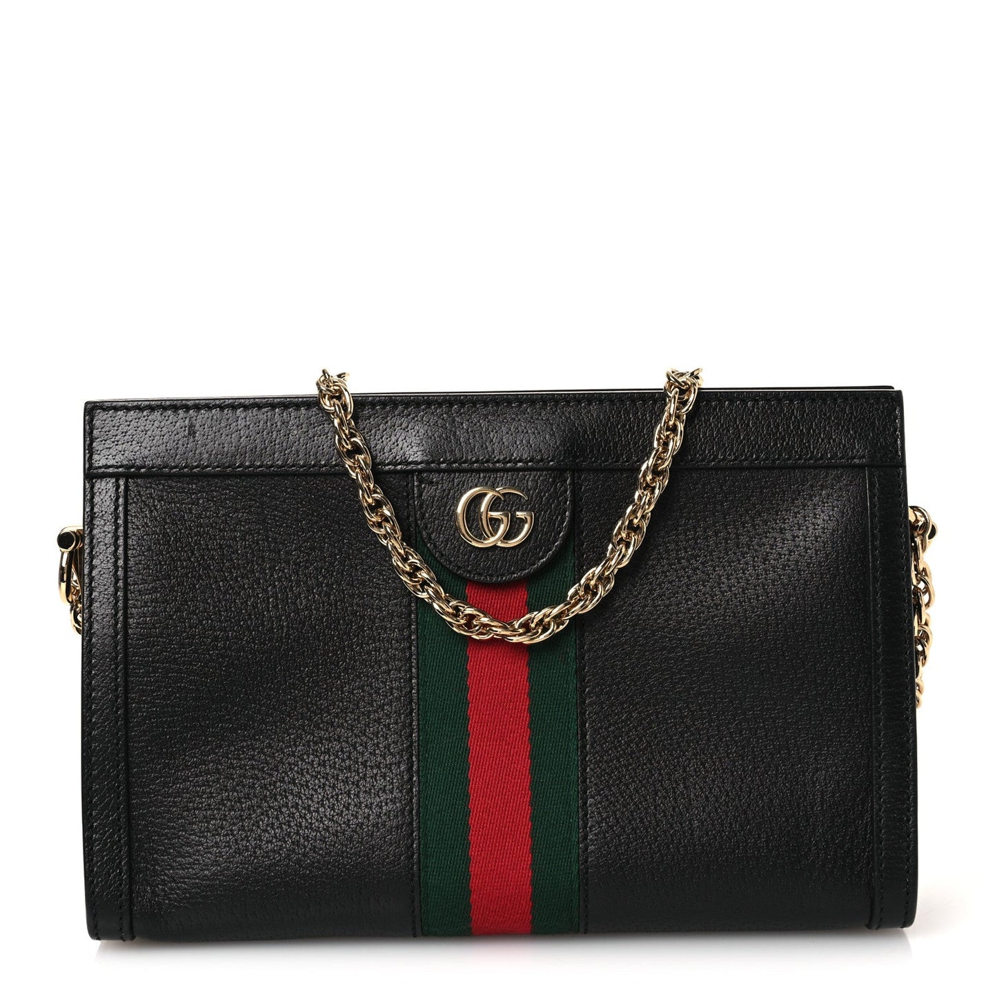 Calfskin GG Web Small Ophidia Chain Shoulder Bag Black