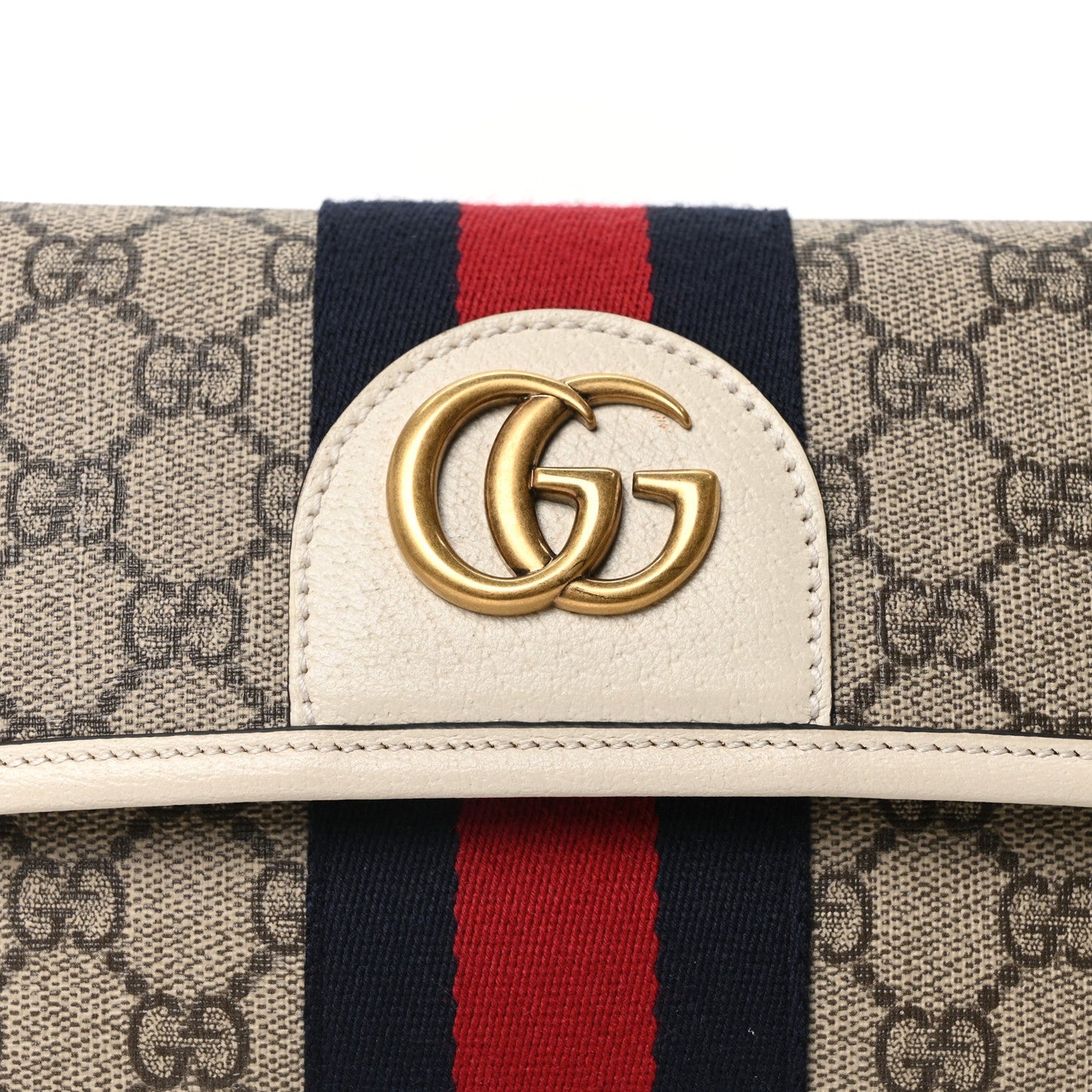 GG Supreme Monogram Web Small Ophidia Belt Bag 90 36 Beige Ebony White