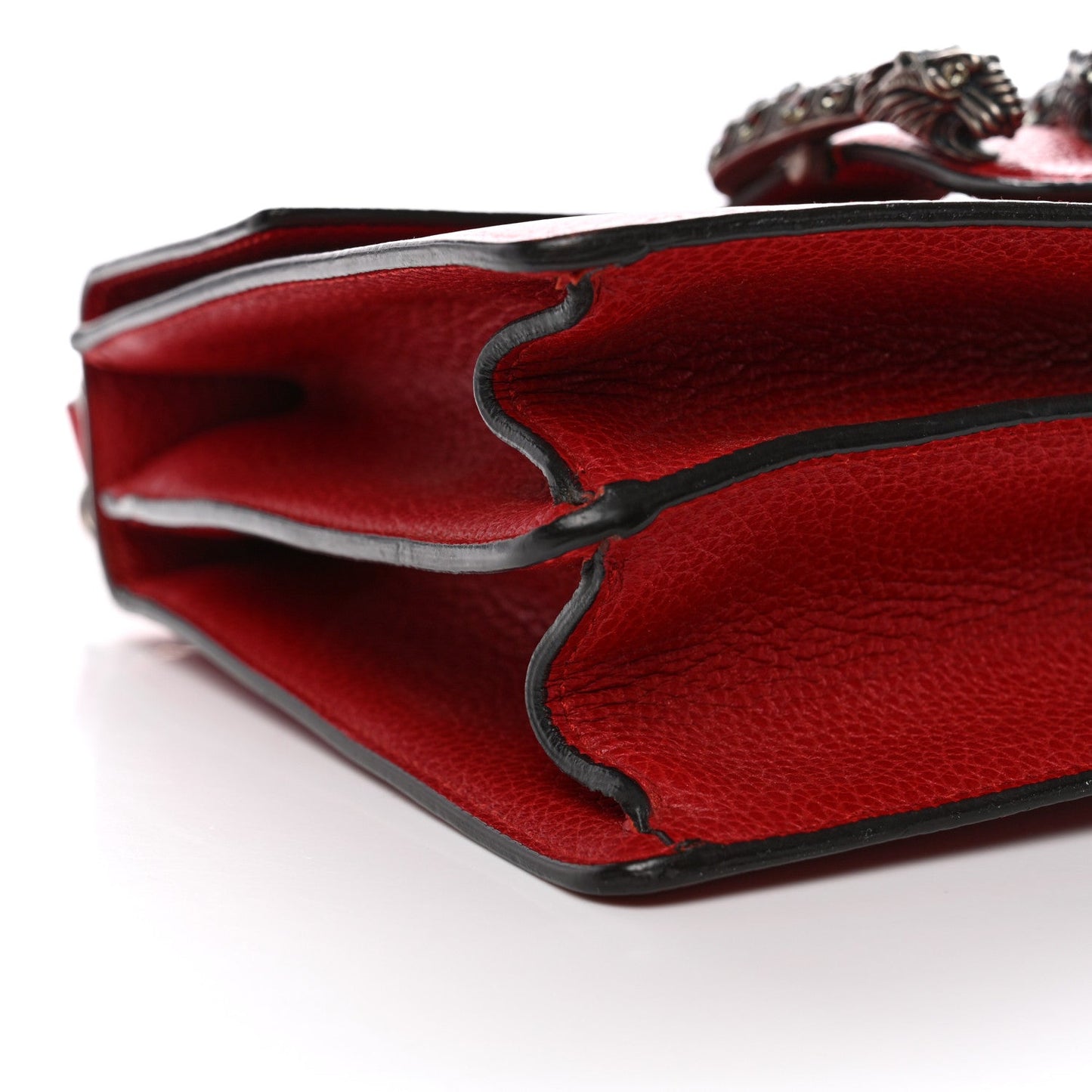 Dollar Calfskin Crystal Web Medium Dionysus Bamboo Top Handle Bag Hibiscus Red Black Diamond