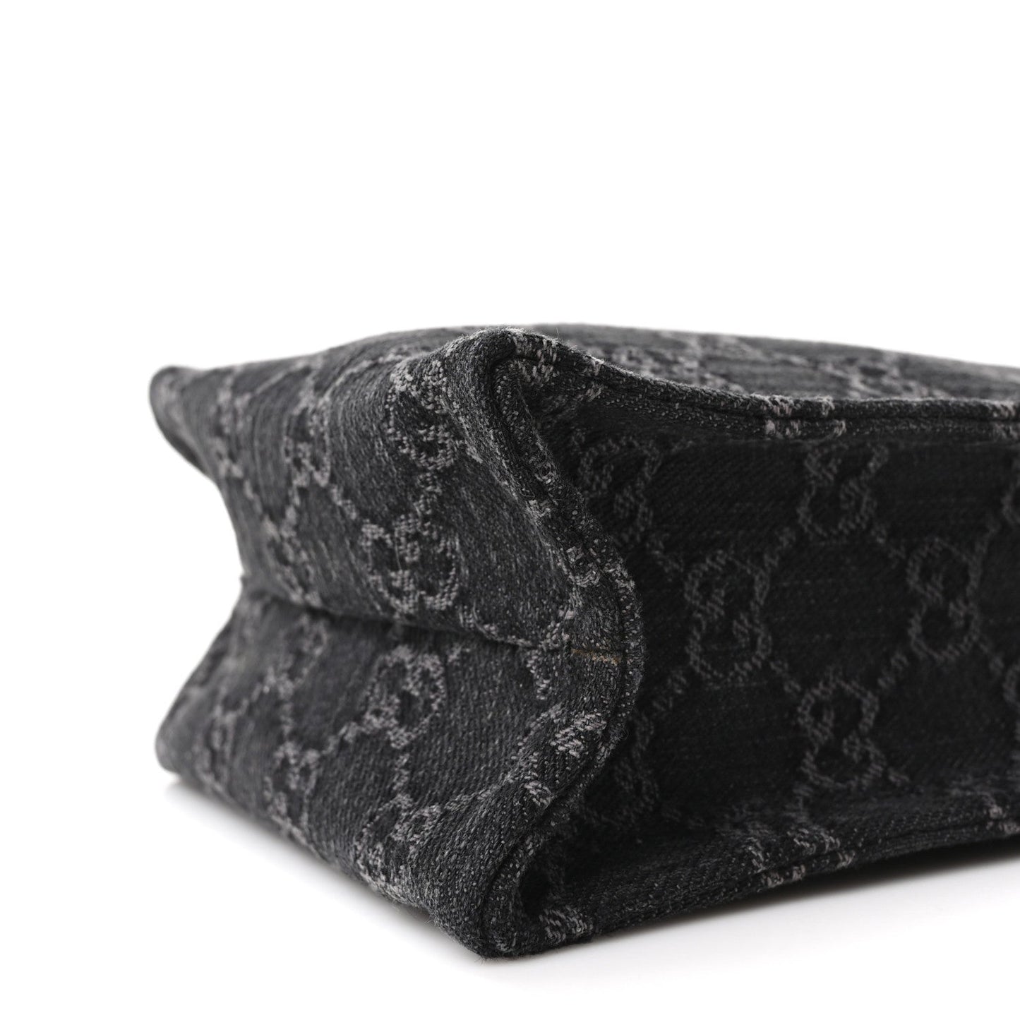 Denim GG Monogram Dollar Calfskin Mini Ophidia Tote Black Grey