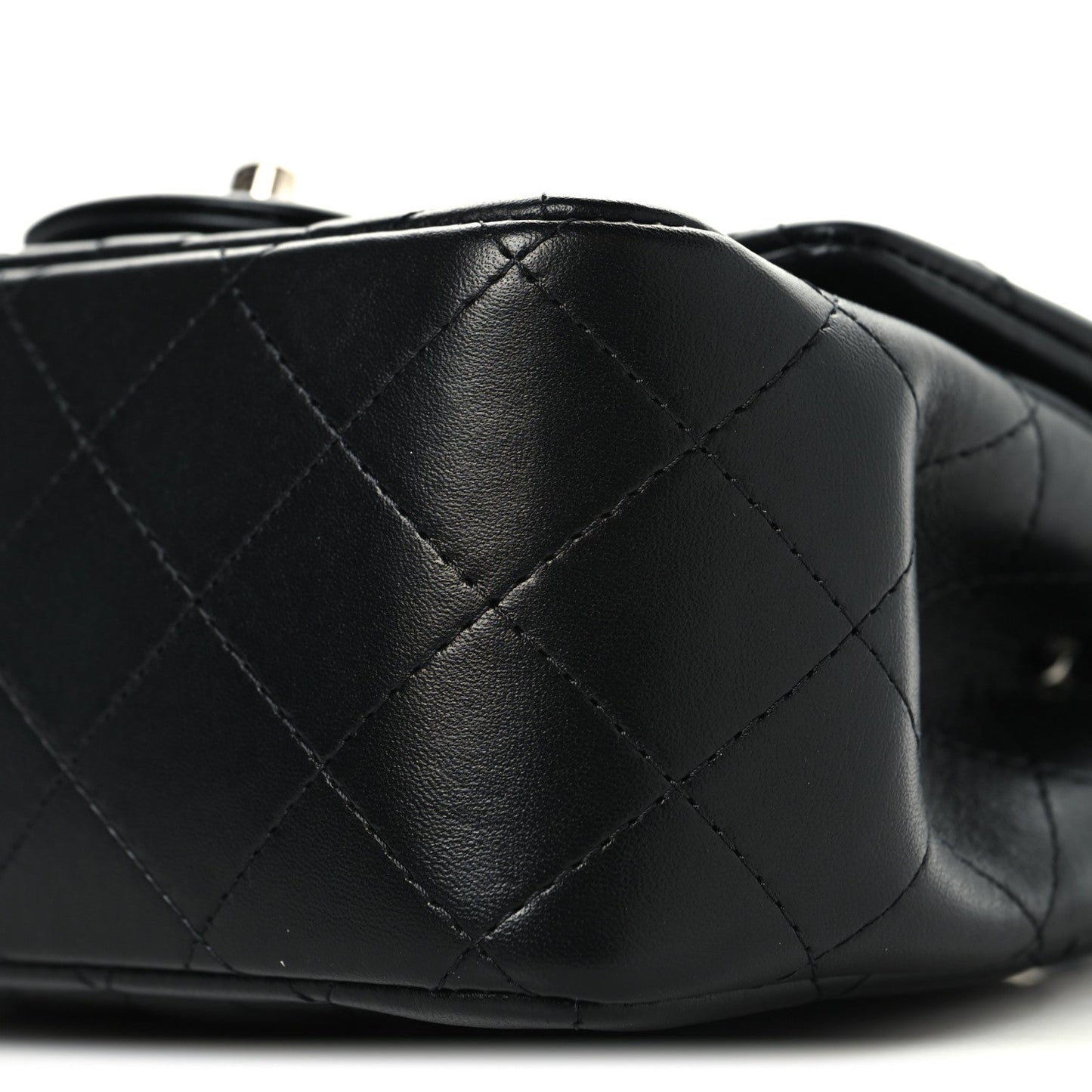 Lambskin Quilted Mini Square Flap Black