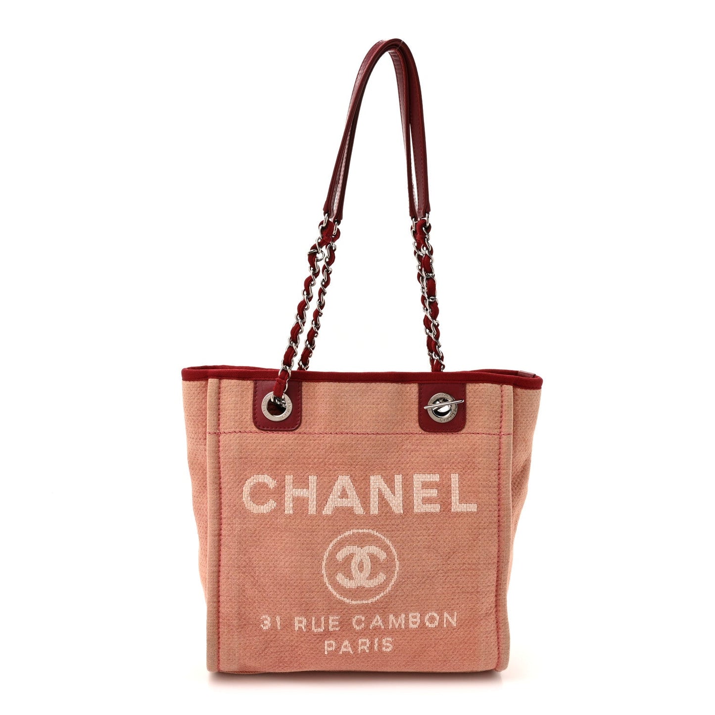 Canvas Mini Deauville Tote Red