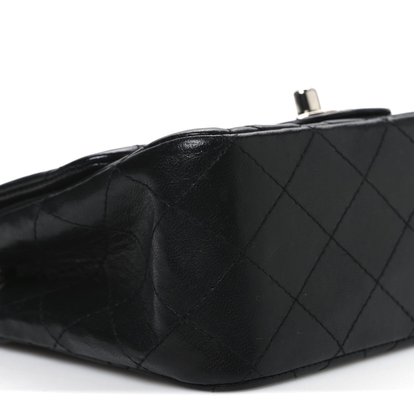 Lambskin Quilted Mini Square Flap Black