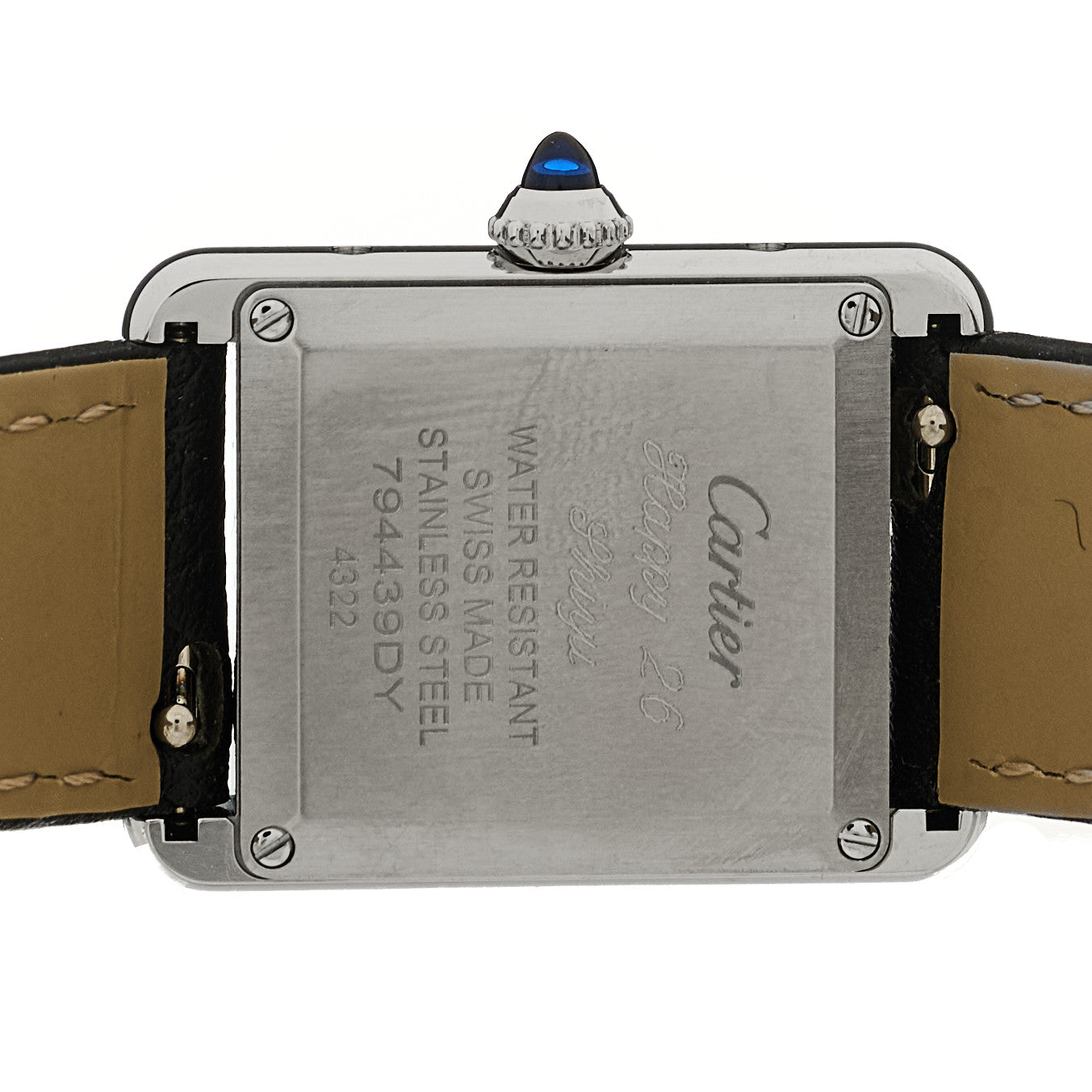 Stainless Steel Calfskin 22mm Must de Cartier Tank Quartz Watch