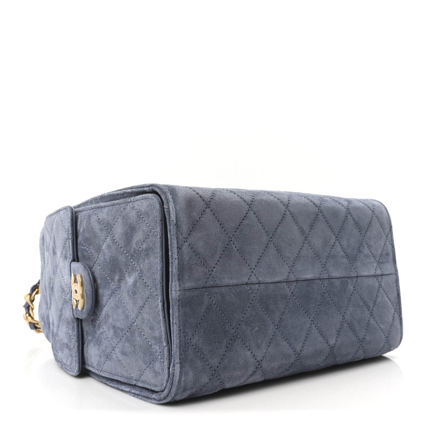 Suede Quilted Small Chanel 25 Handbag Blue