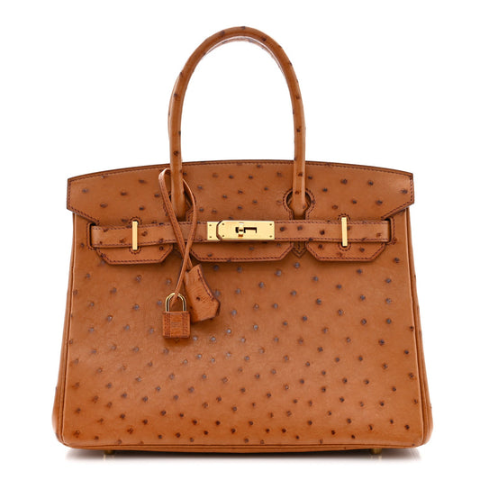 Ostrich Birkin 30 Cognac