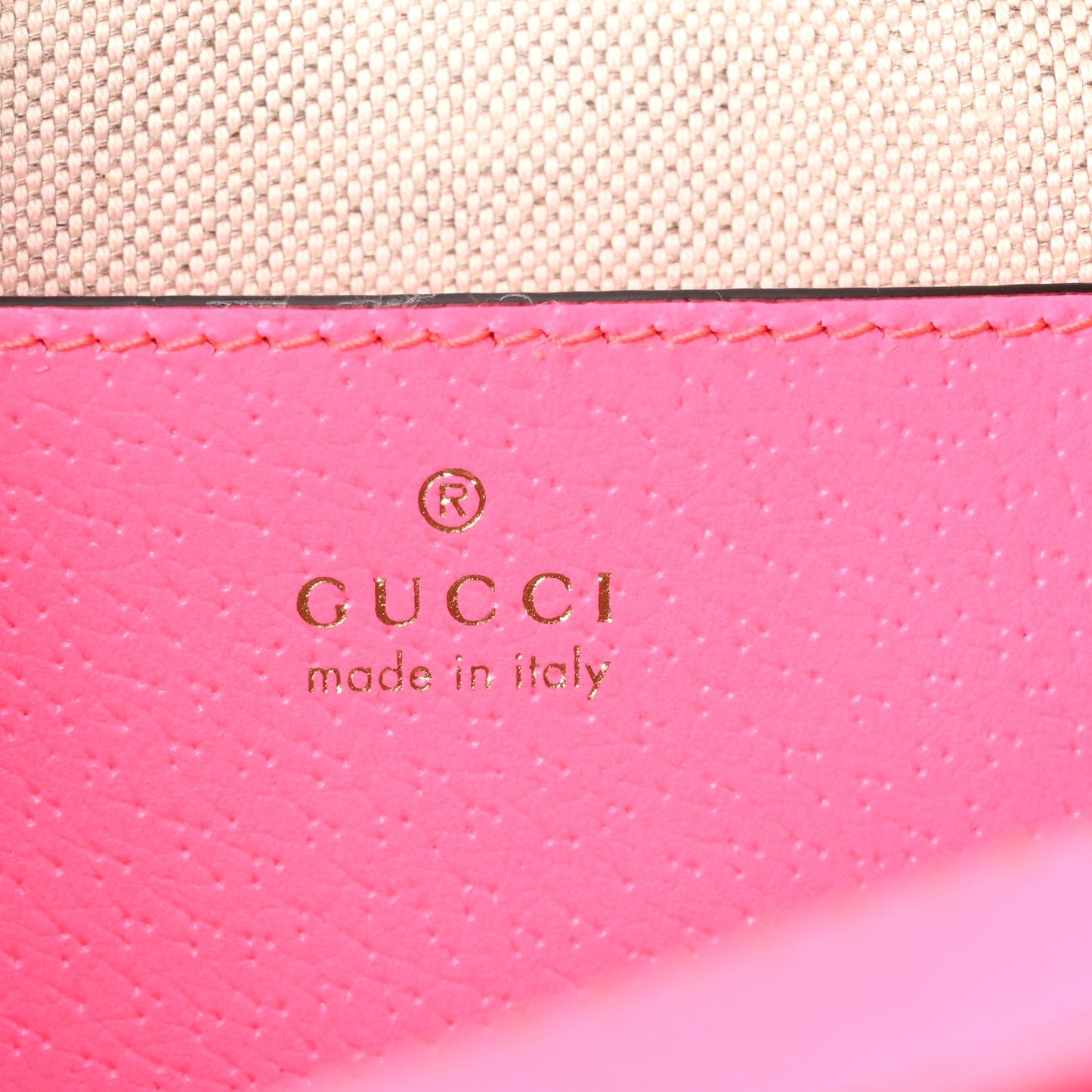 GG Supreme Monogram Textured Dollar Calfskin Web Ophidia Small Crossbody Bag Beige Ebony Fuchsia