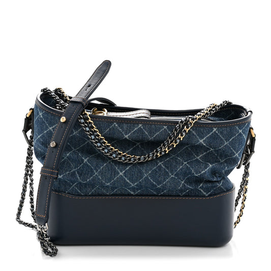 Denim Calfskin Medium Gabrielle Hobo Blue