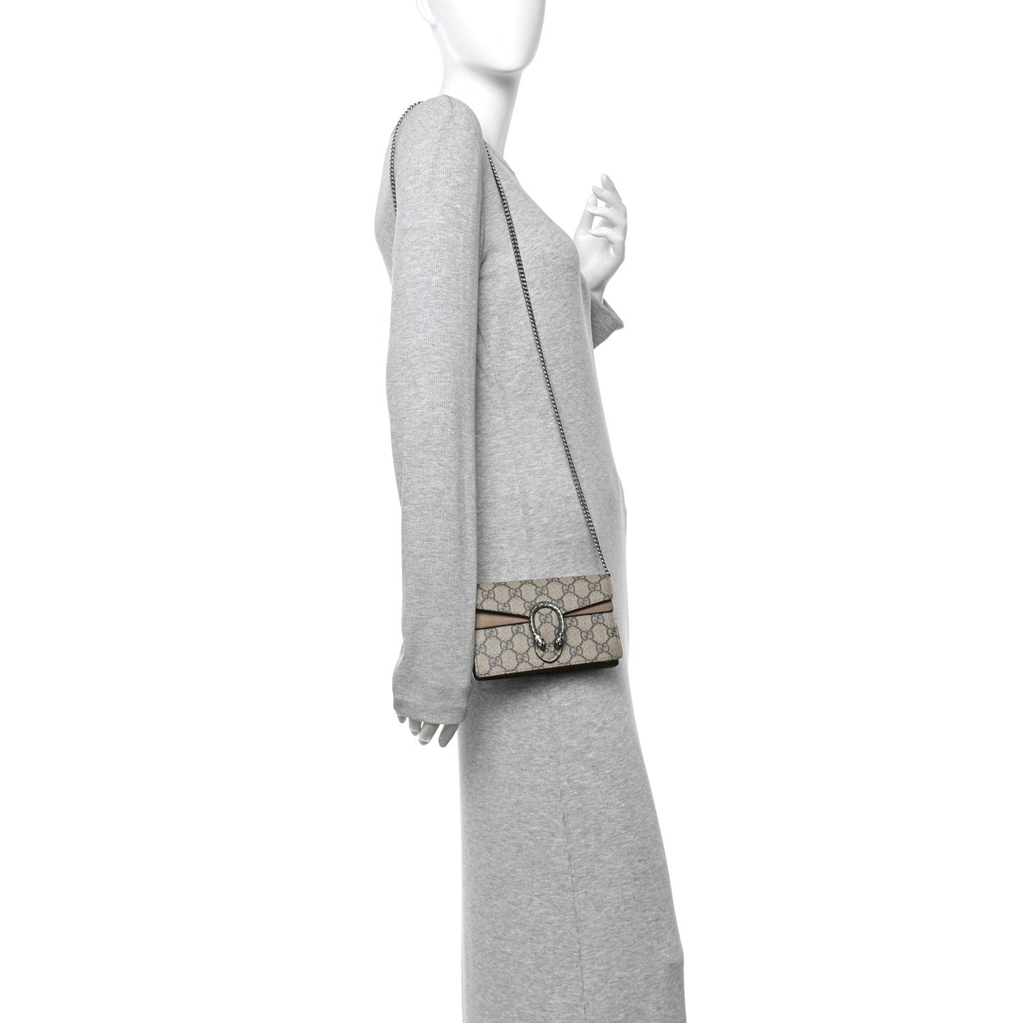 GG Supreme Monogram Super Mini Dionysus Shoulder Bag Taupe