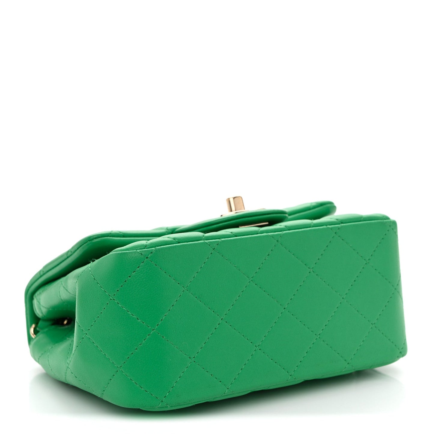 Lambskin Quilted Mini Square Flap Green