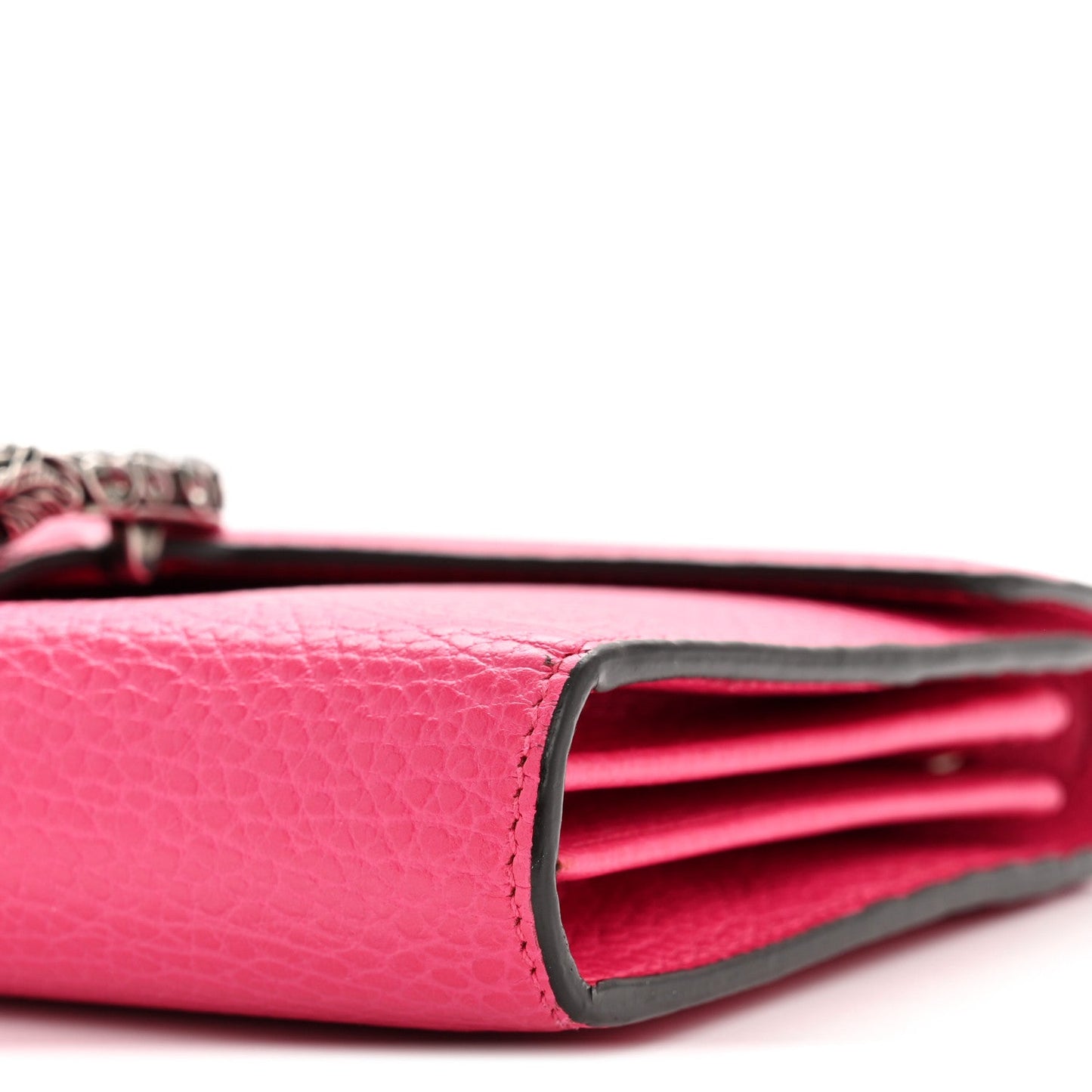Dollar Calfskin Crystal Mini Dionysus Chain Wallet Box Pink