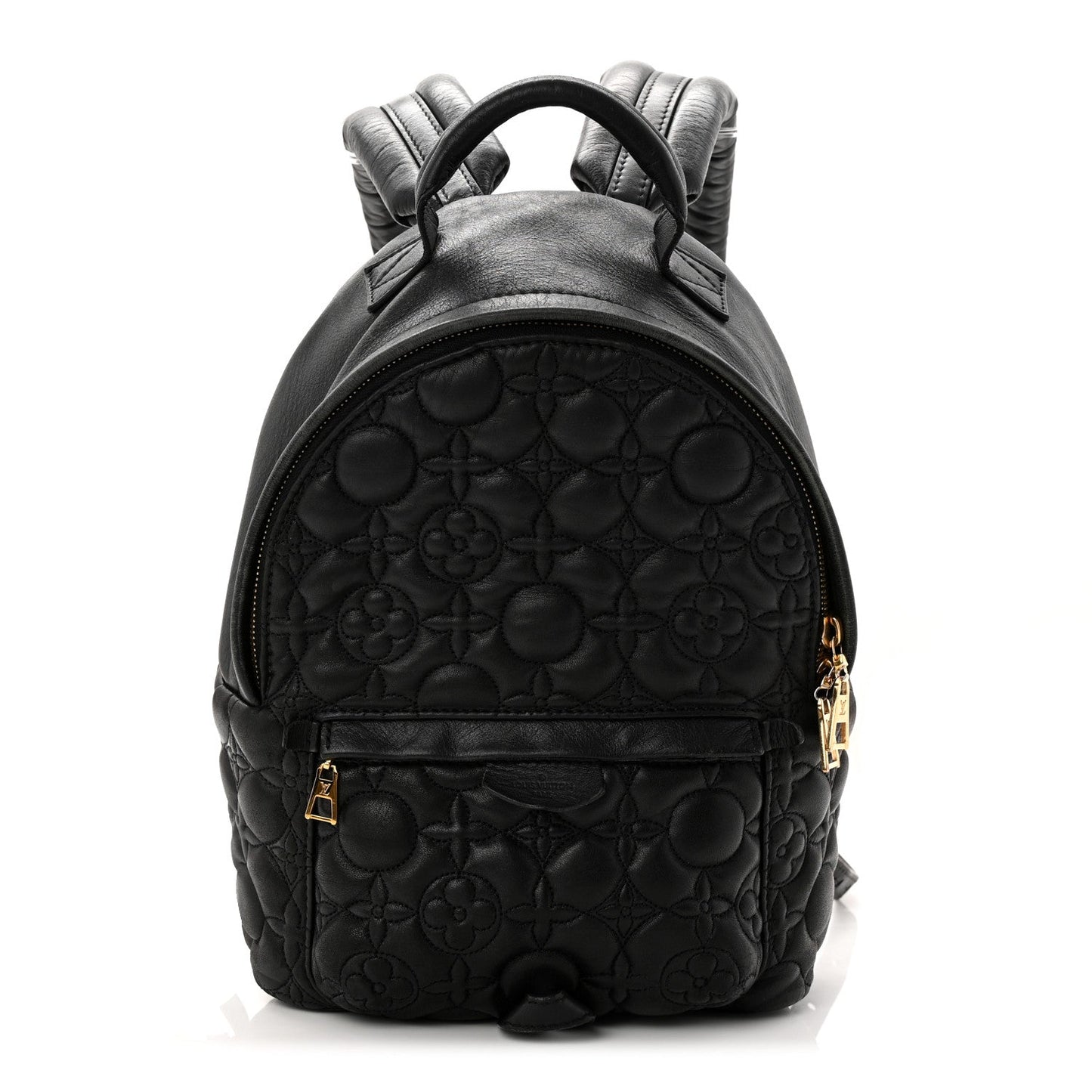 Lambskin Flower Quilted Palm Springs Backpack PM Black