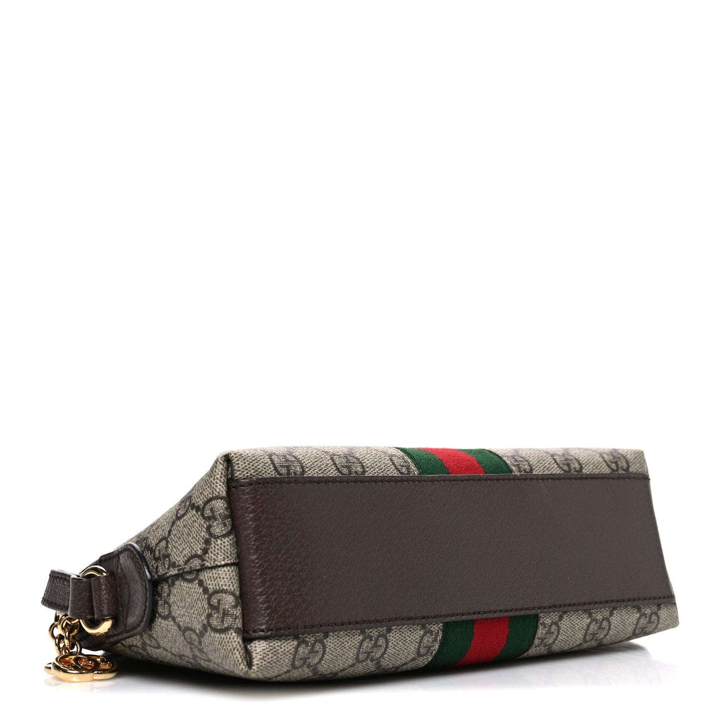 GG Supreme Monogram Textured Dollar Calfskin Web Small Ophidia Dome Shoulder Bag Beige Ebony New Acero