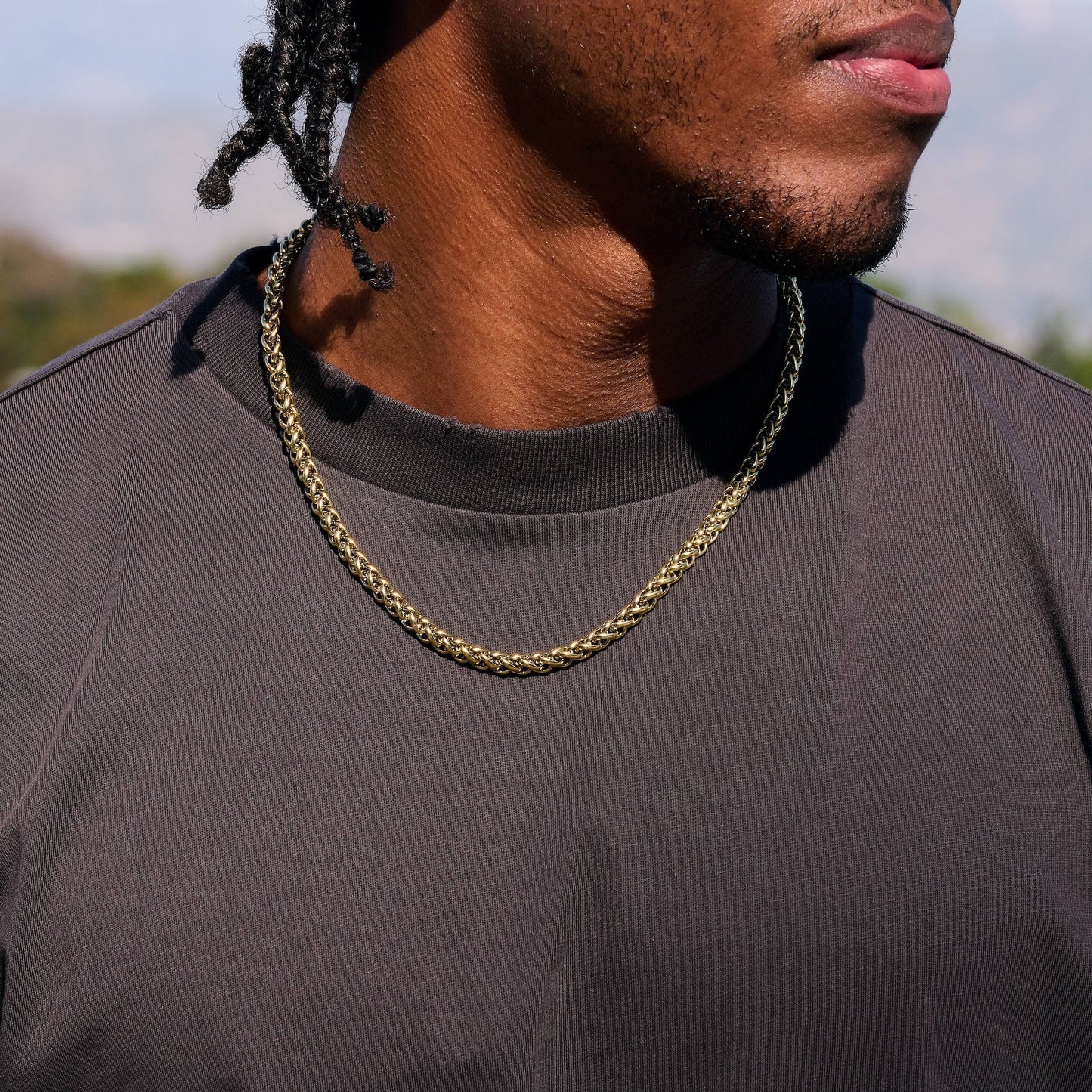 Palm Chain in Yellow Gold- 6mm