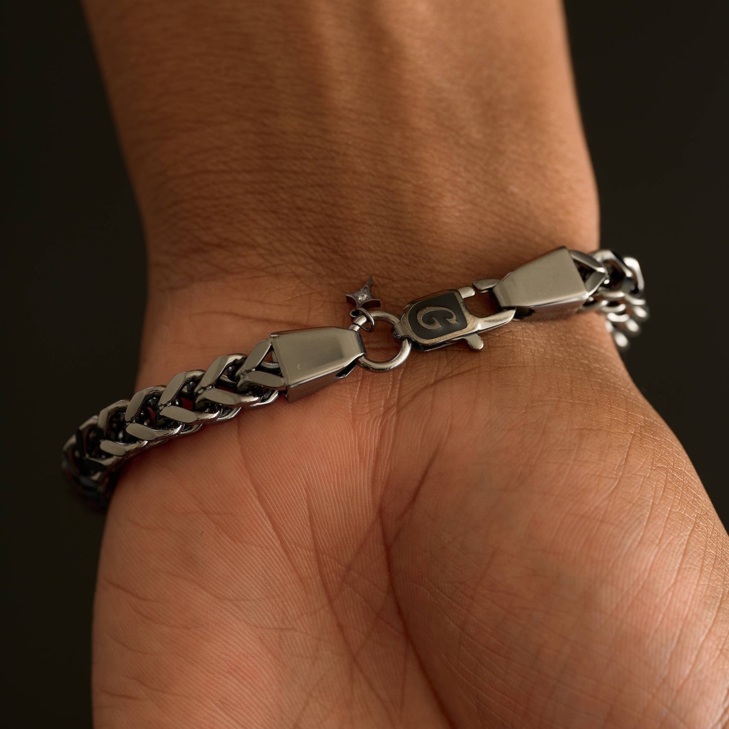 Franco Chain Bracelet in Black - 6mm