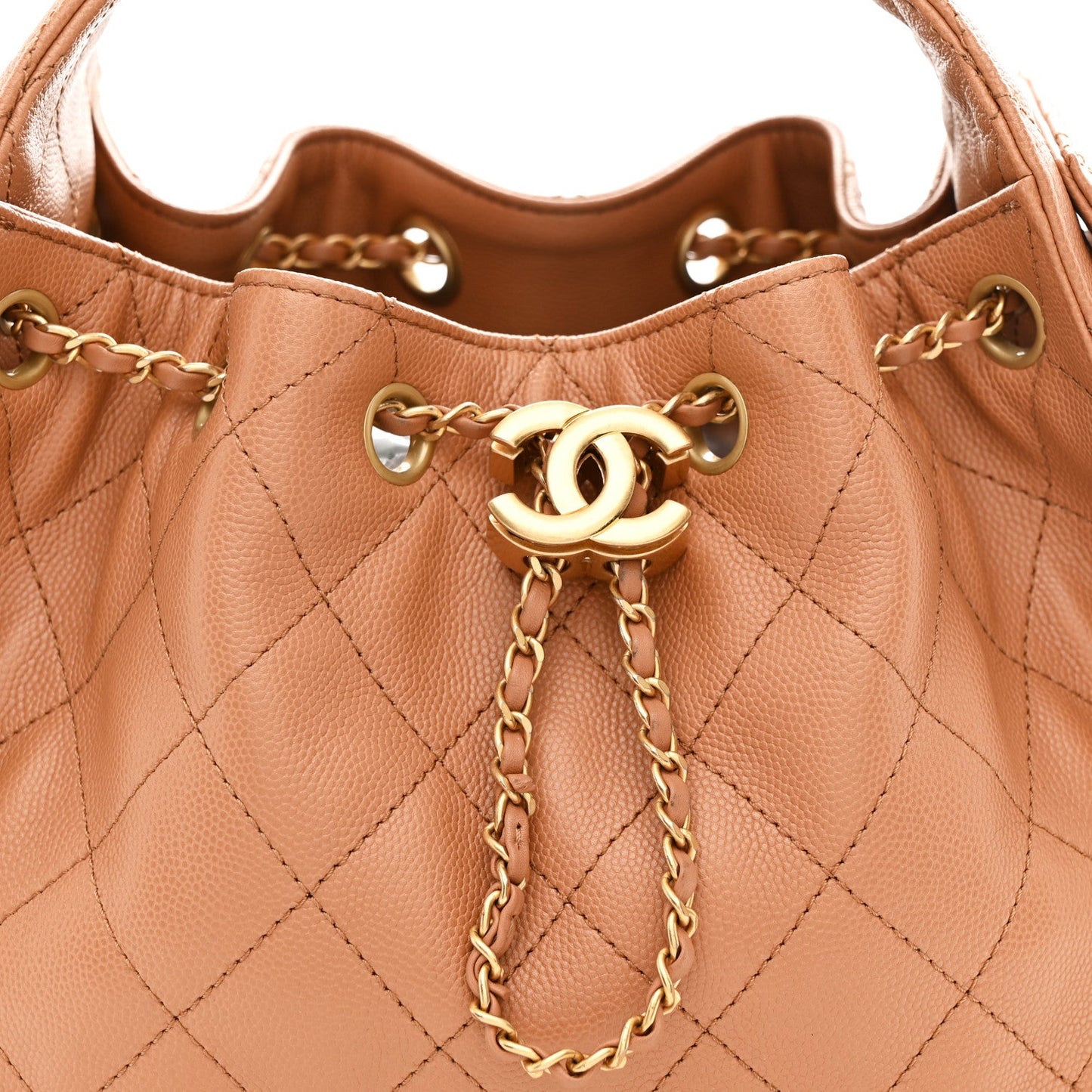 Caviar Quilted Small Chanel 25 Handbag Brown