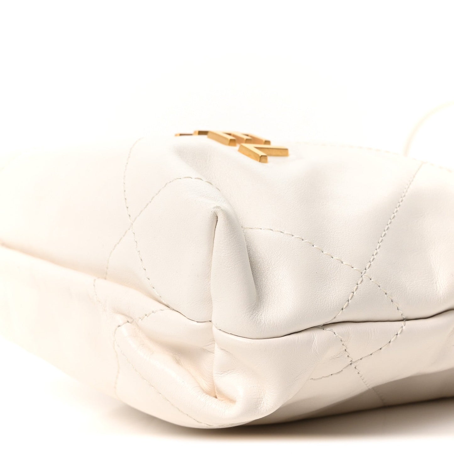Shiny Calfskin Quilted Mini Chanel 22 White