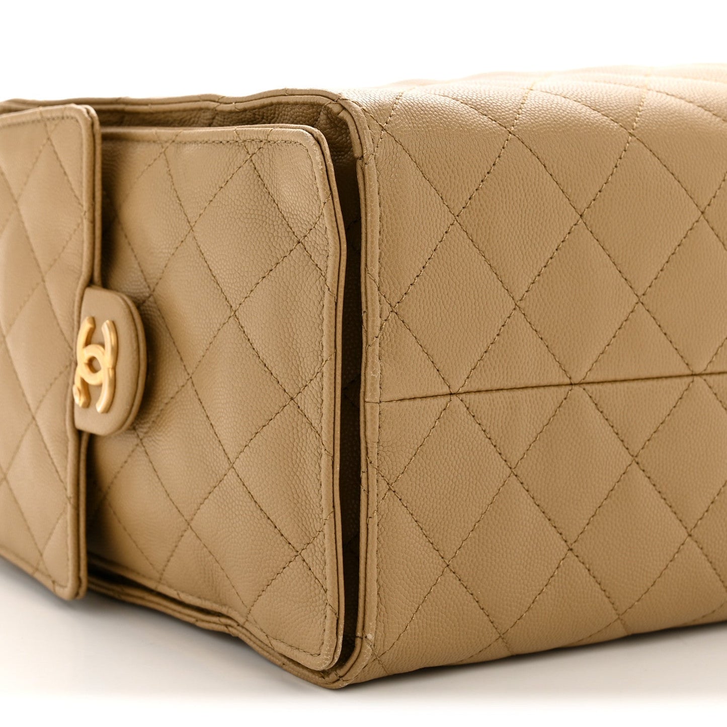 Caviar Quilted Medium Chanel 25 Handbag Dark Beige