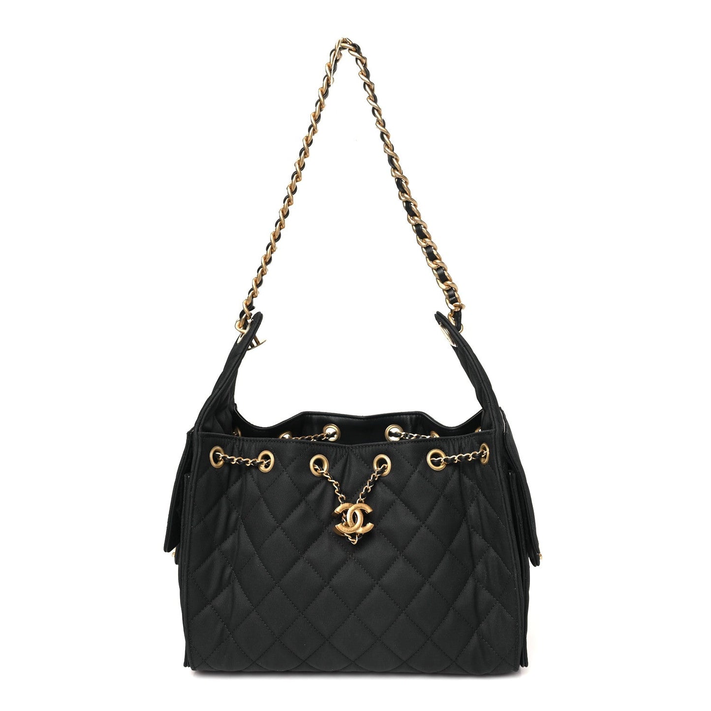 Canvas Quilted Small Chanel 25 Handbag Black