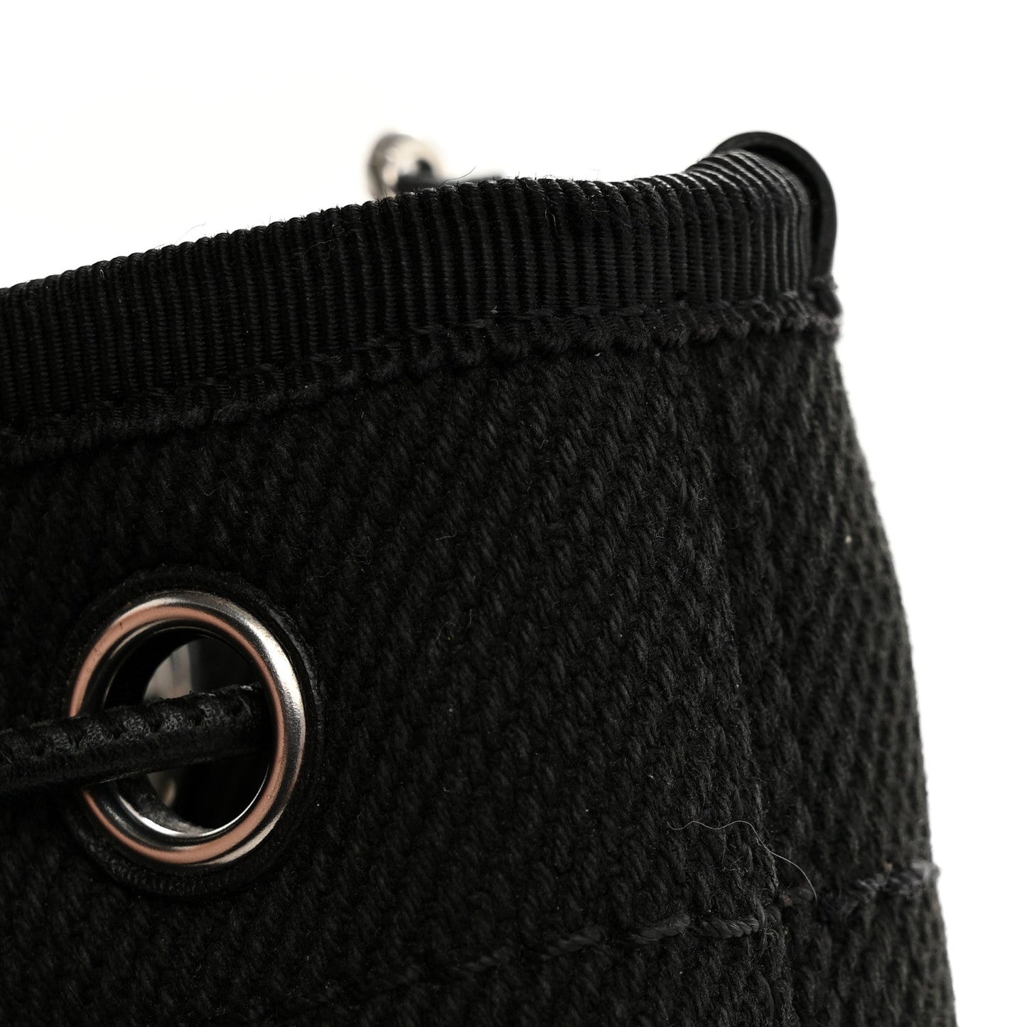 Canvas Deauville Drawstring Bucket Bag Black
