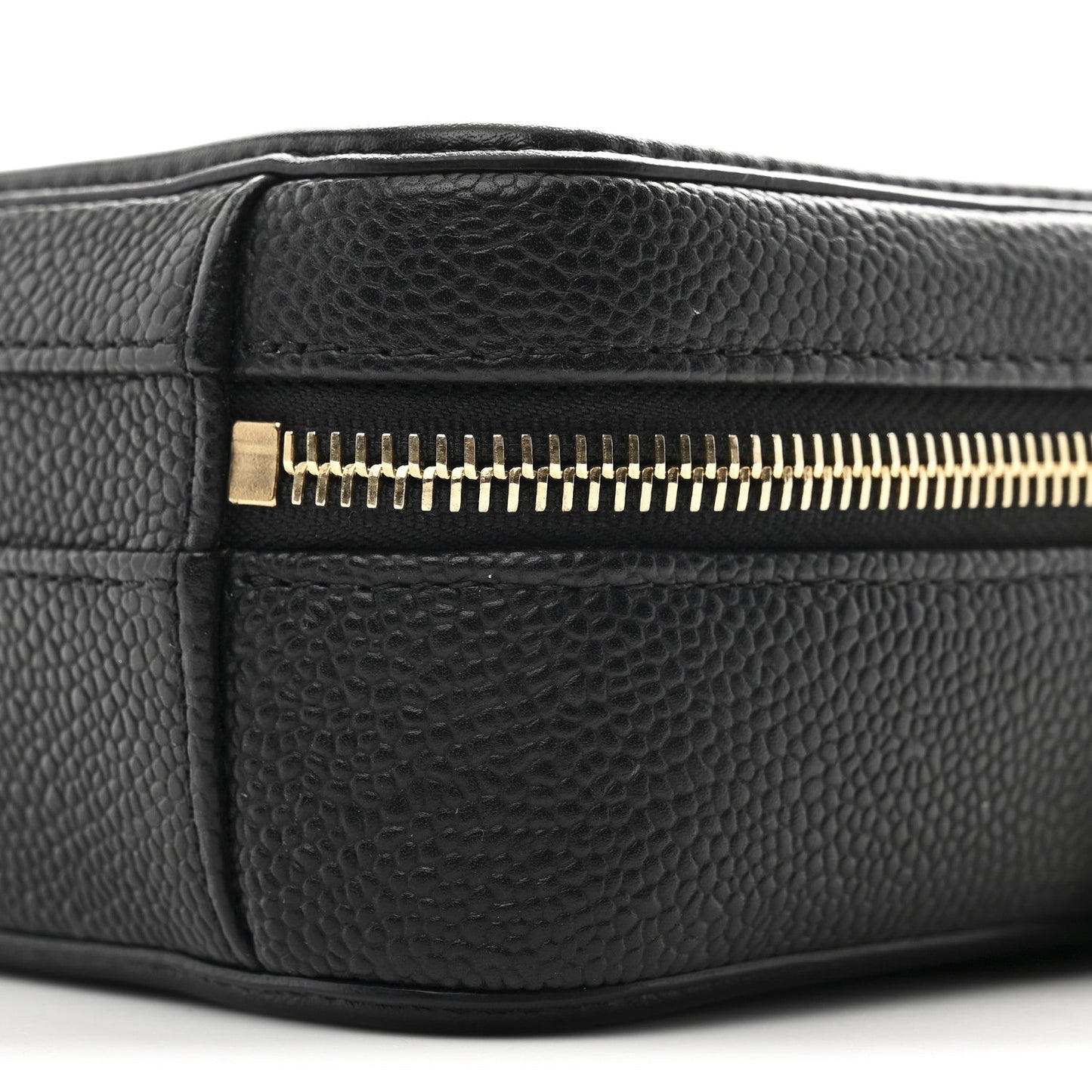 Caviar Quilted Small CC Filigree Vanity Case Black