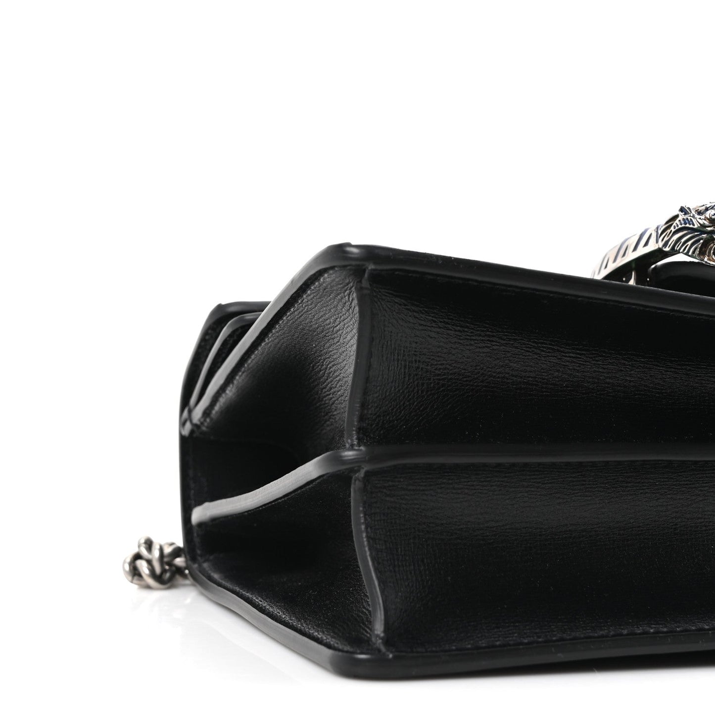 Snakeskin Enamel Small Dionysus Shoulder Bag Green