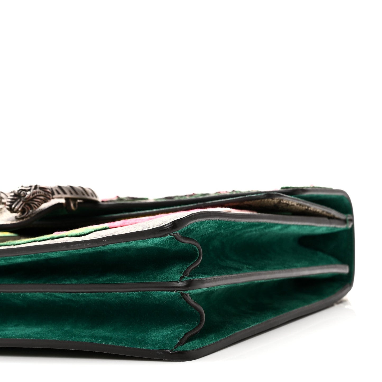 GG Supreme Monogram Embroidered Medium Dionysus Shoulder Bag Emerald