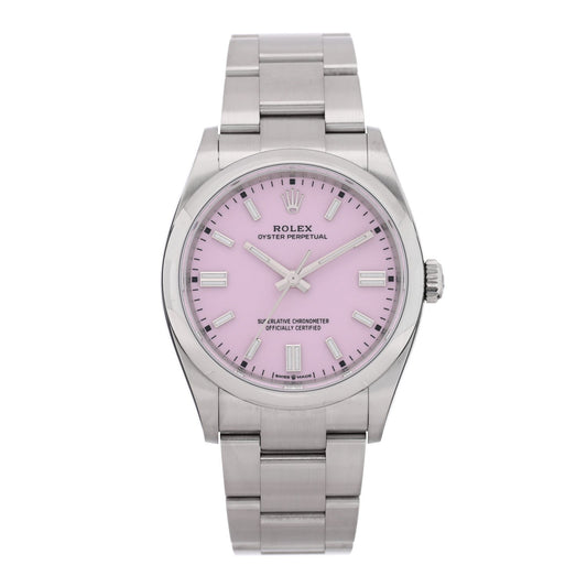 Stainless Steel 36mm Oyster Perpetual Watch Candy Pink 126000