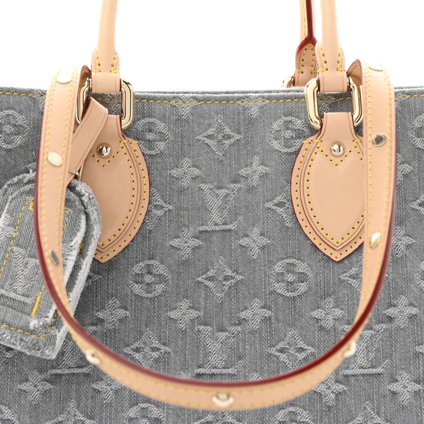 Monogram Denim Onthego MM Washed Grey